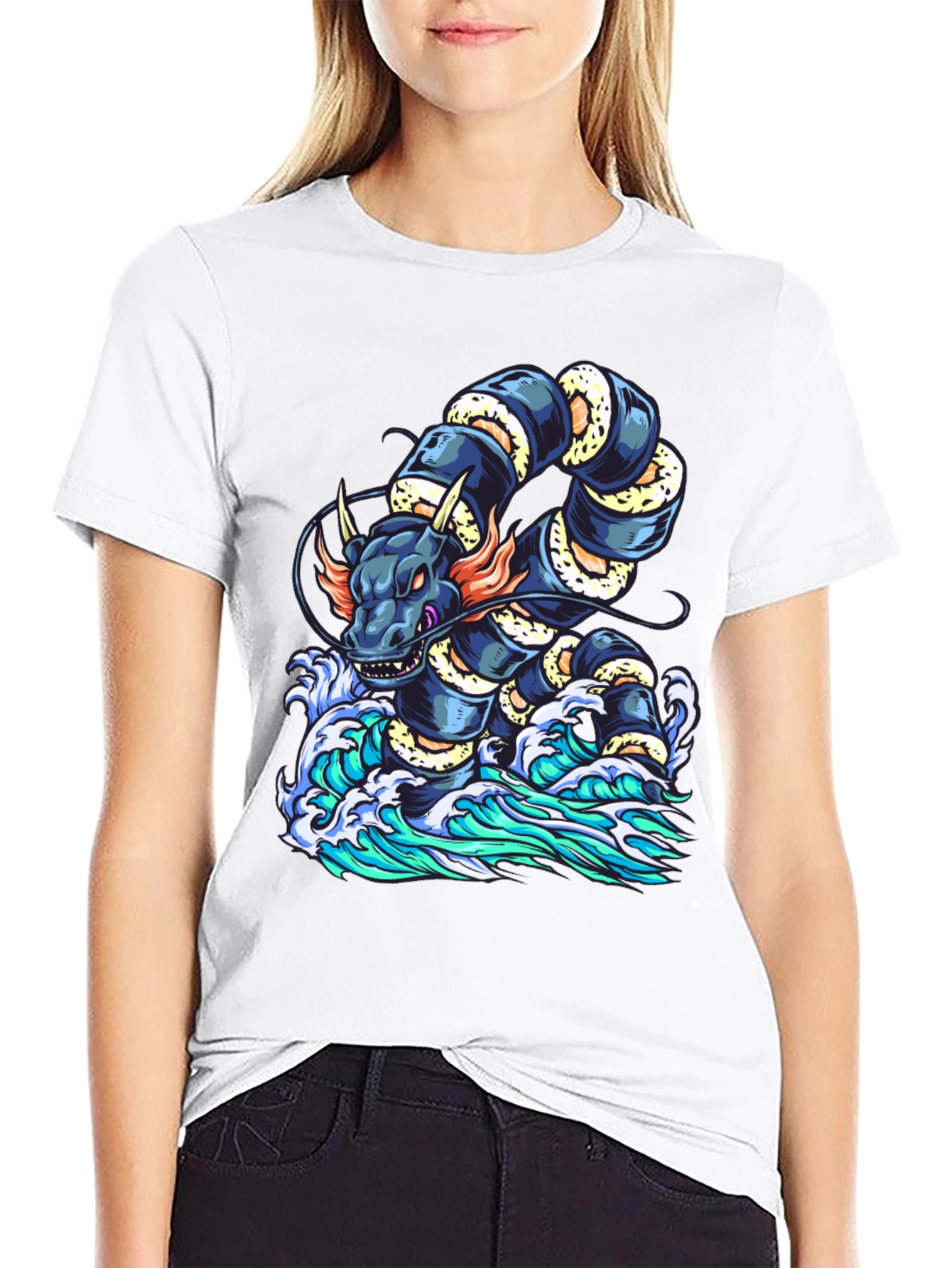 Dragon Serpent Wave Graphic Tee