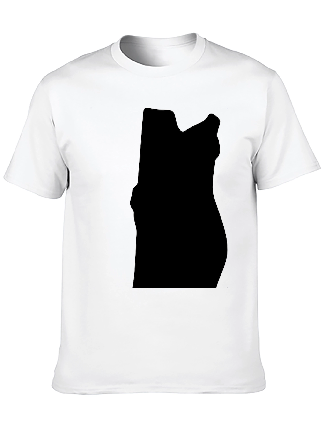 Mens Black Graphic Tee - Abstract Silhouette Design