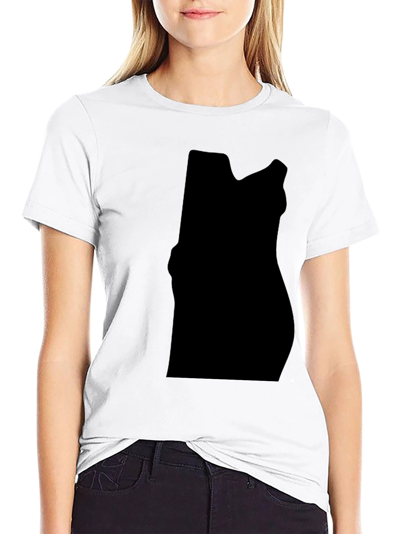 Mens Black Graphic Tee - Abstract Silhouette Design
