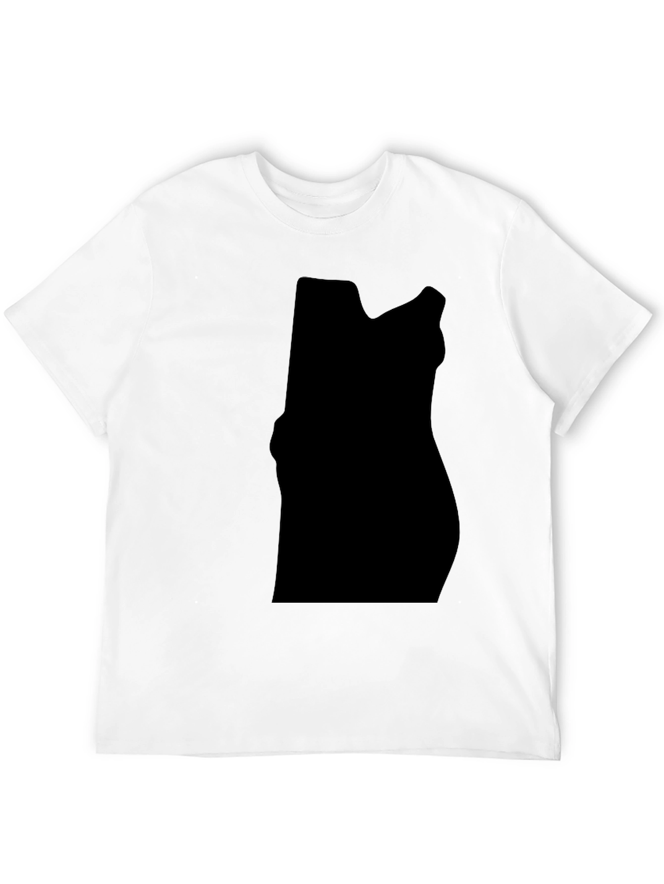 Mens Black Graphic Tee - Abstract Silhouette Design