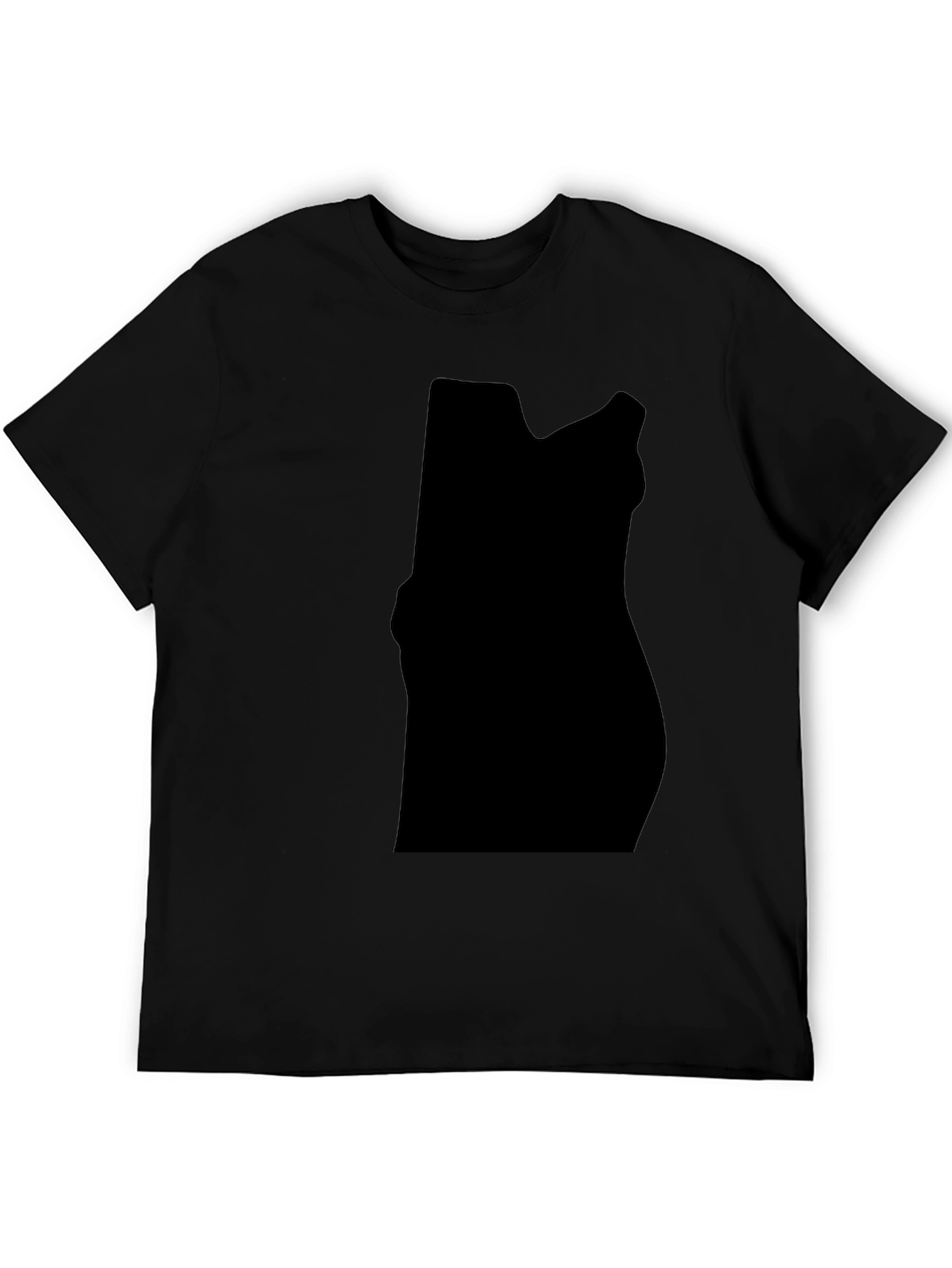 Mens Black Graphic Tee - Abstract Silhouette Design