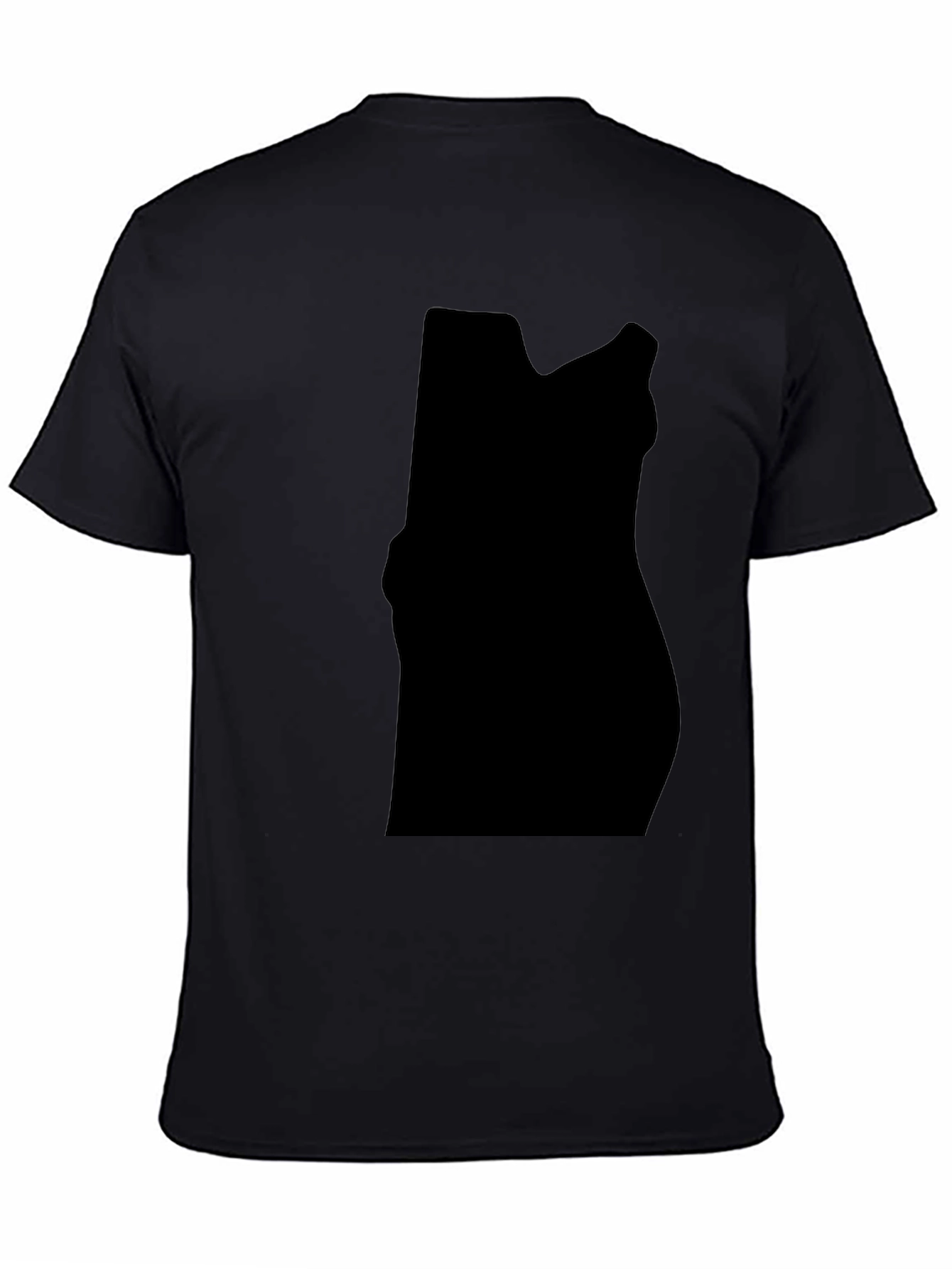 Mens Black Graphic Tee - Abstract Silhouette Design