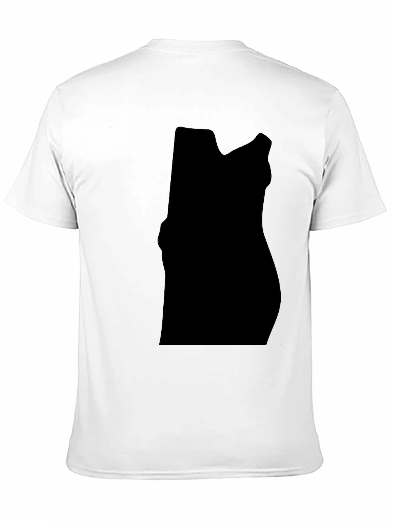 Mens Black Graphic Tee - Abstract Silhouette Design