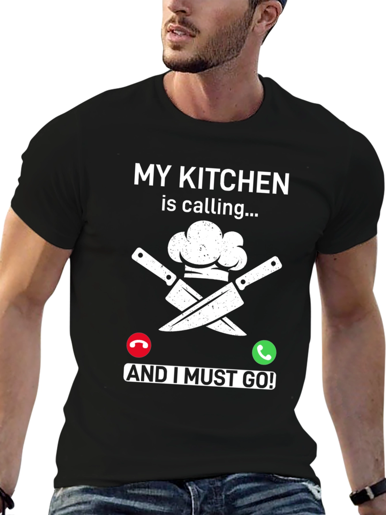 My Kitchen Is Calling Black T-Shirt