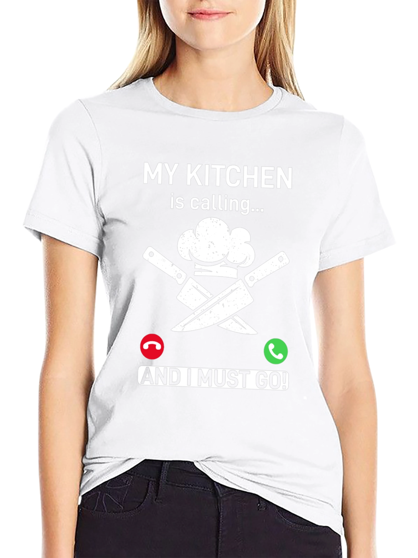 My Kitchen Is Calling Black T-Shirt