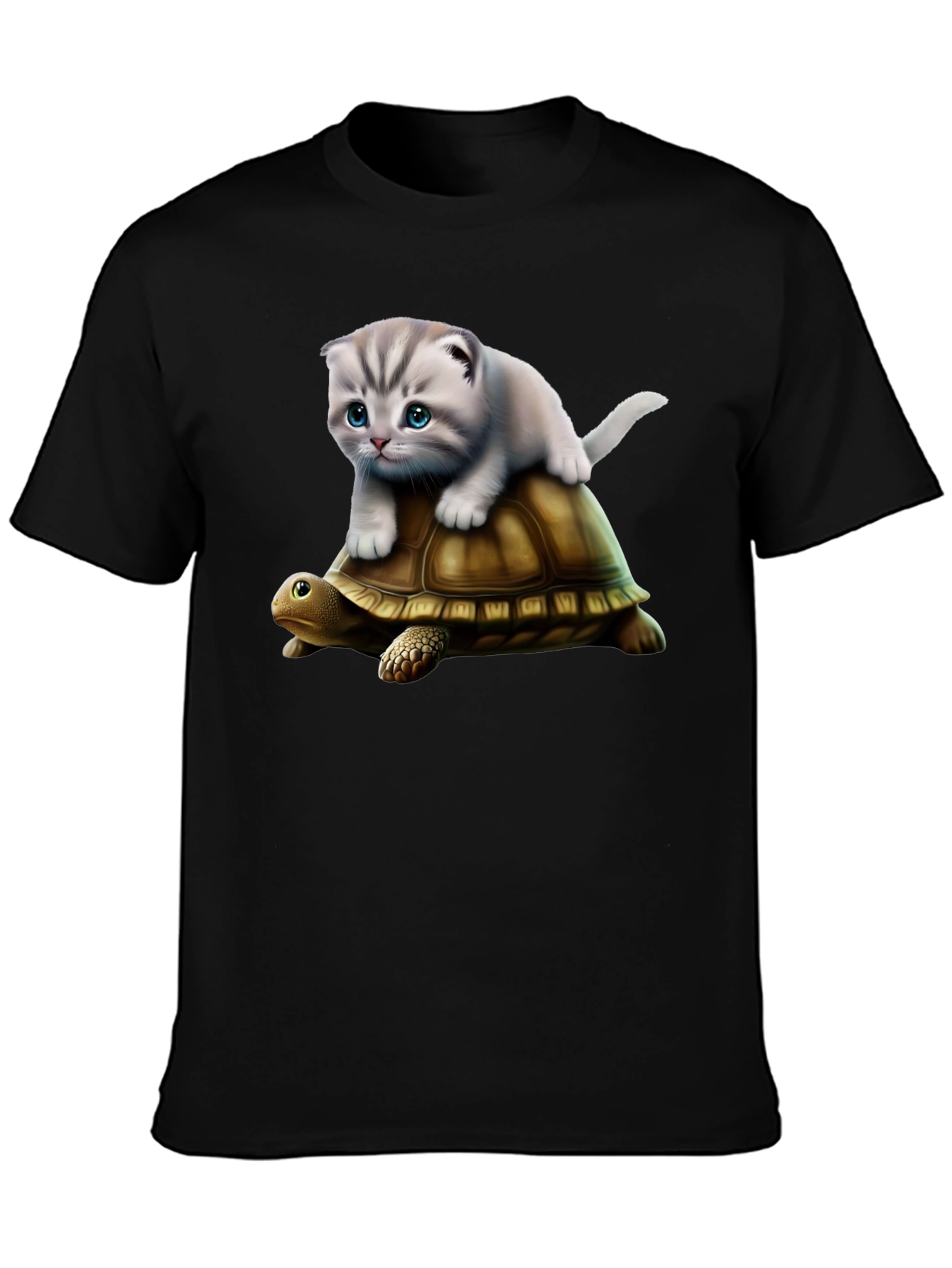 Cat Riding Turtle T-Shirt - Funny Graphic Tee
