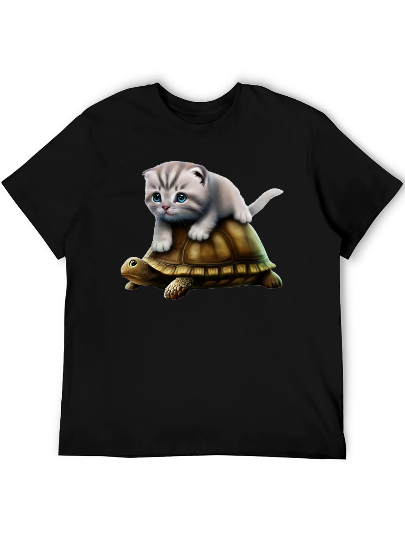 Cat Riding Turtle T-Shirt - Funny Graphic Tee
