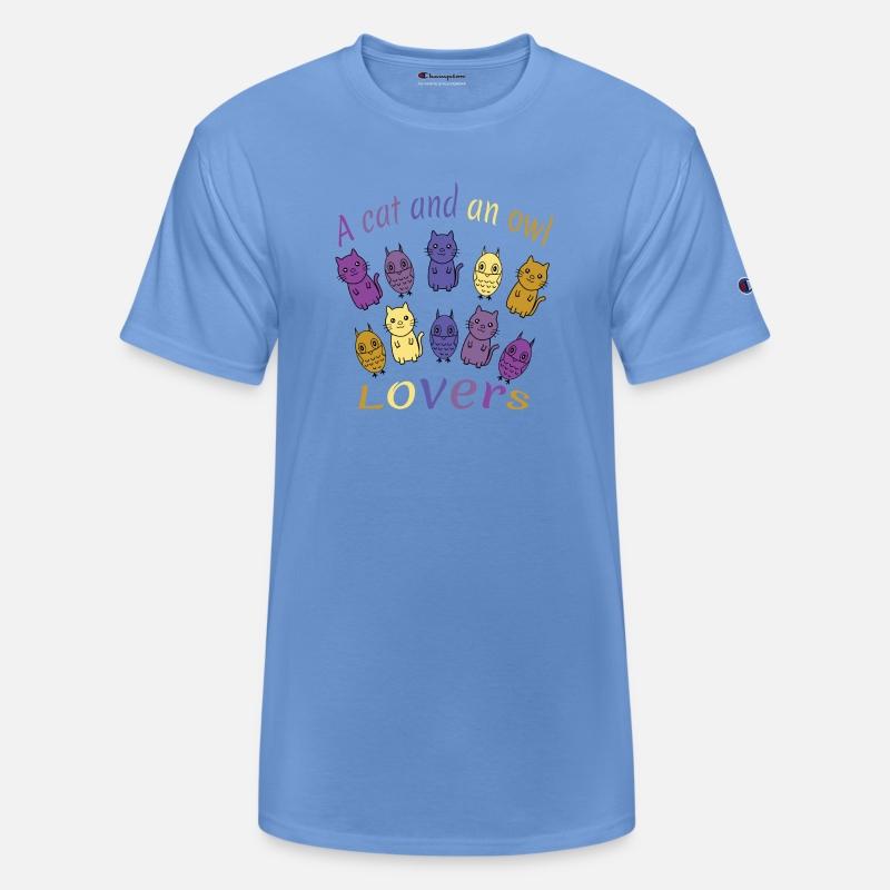 A Cat and an Owl lovers,cute , sample drawing .