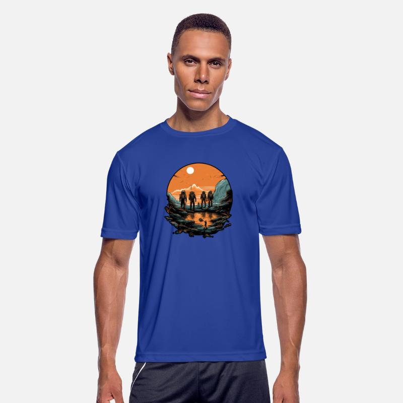 A group of Astronauts Exploring an Alien planet