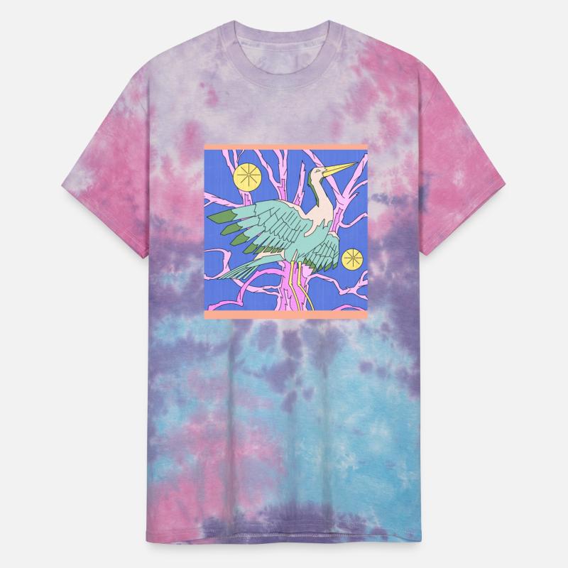 a heron on a starry night in a fantasy garden