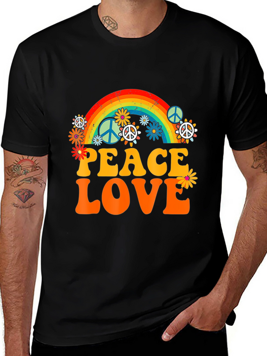 Peace Love Rainbow Graphic T-Shirt