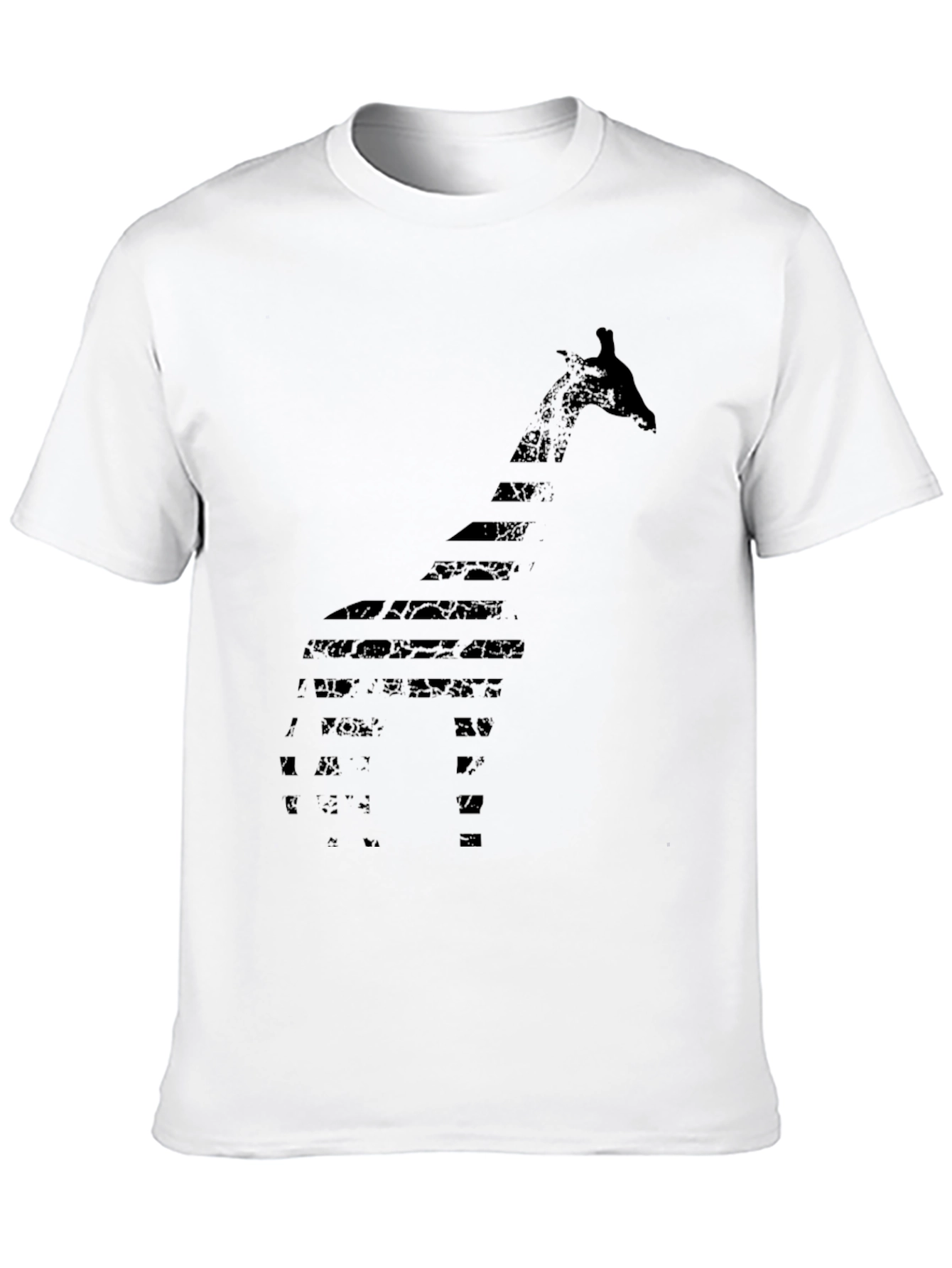 Giraffe Silhouette Graphic Print Black T-Shirt