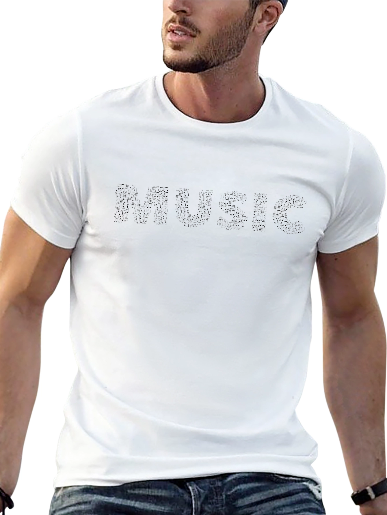 Music Graphic Black T-Shirt | Casual Mens Tee