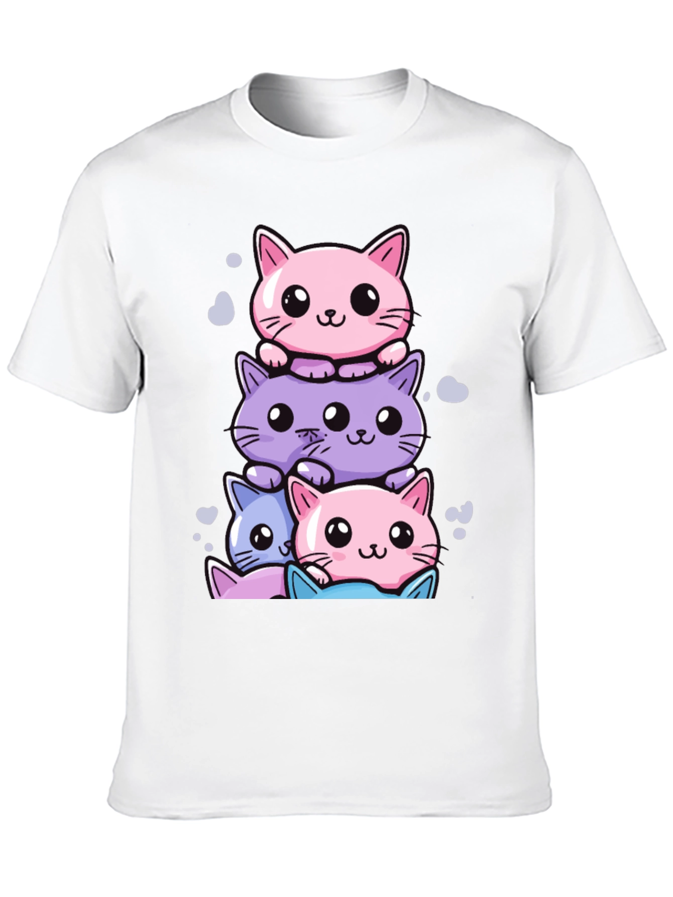 Cute Cats Stack T-Shirt - Kawaii Style