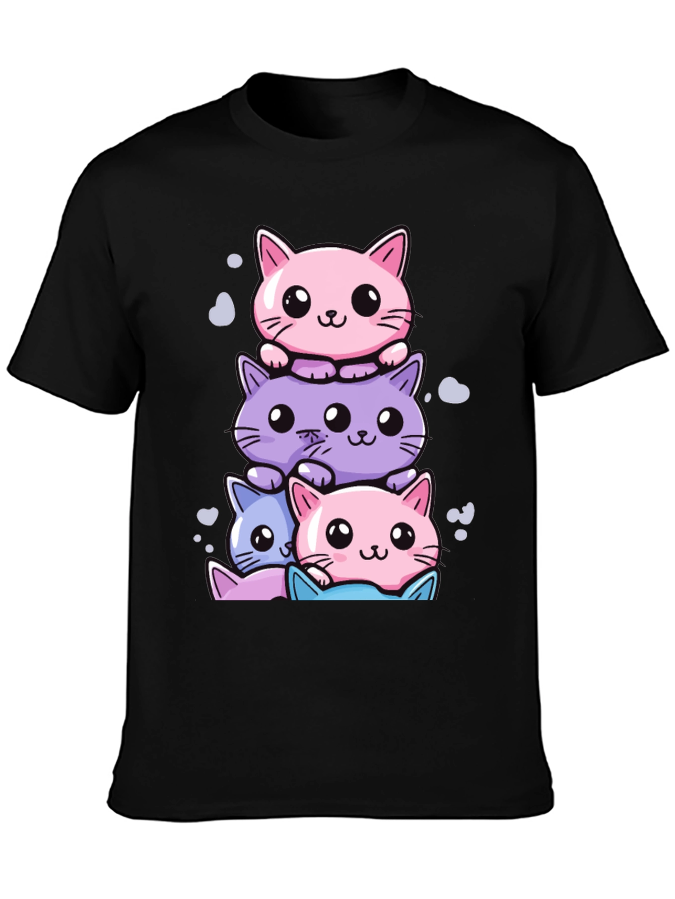 Cute Cats Stack T-Shirt - Kawaii Style