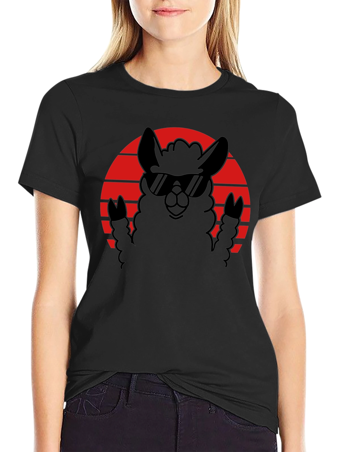 Cool Llama Sunset T-Shirt - Black Graphic Tee
