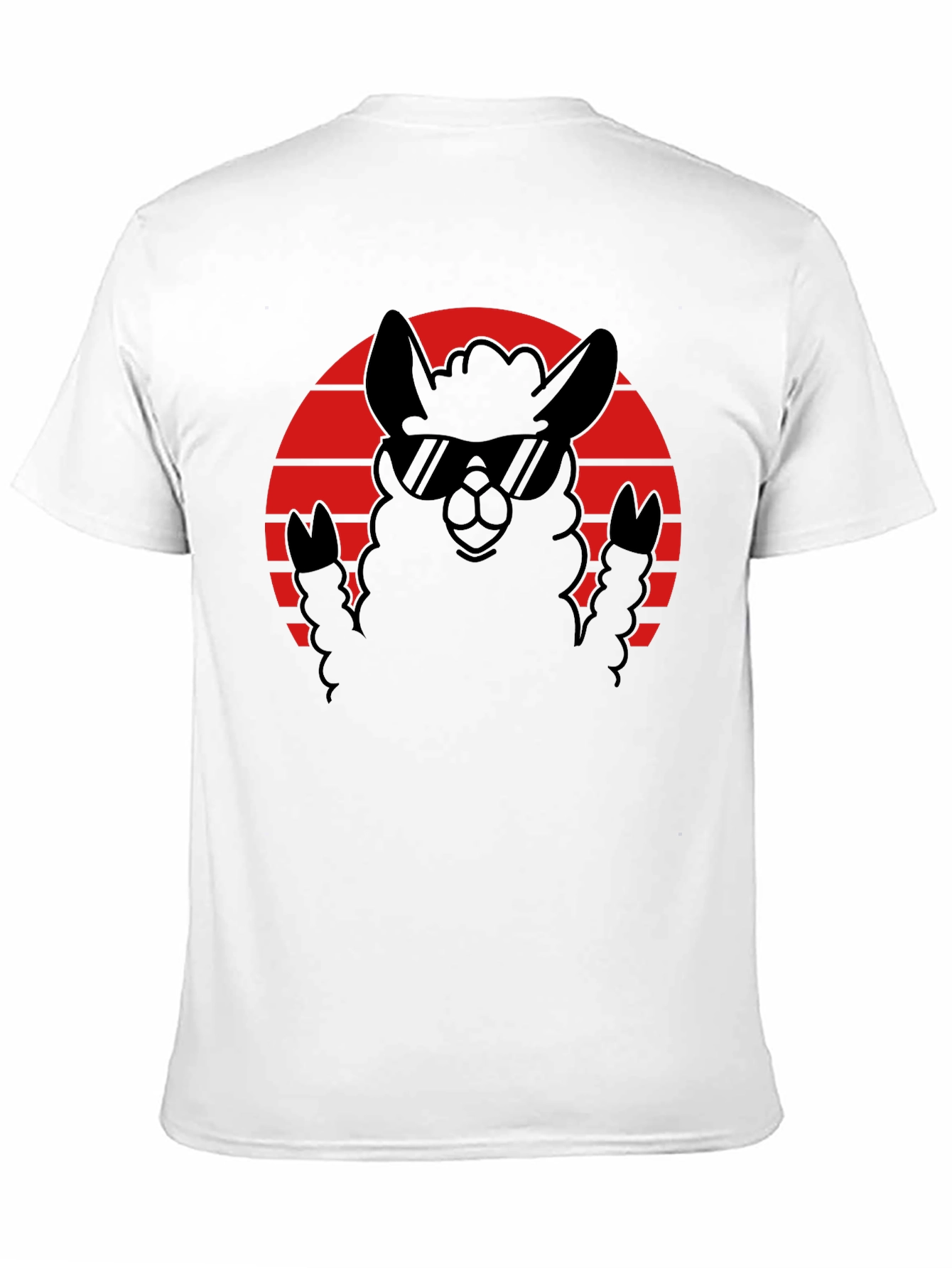 Cool Llama Sunset T-Shirt - Black Graphic Tee