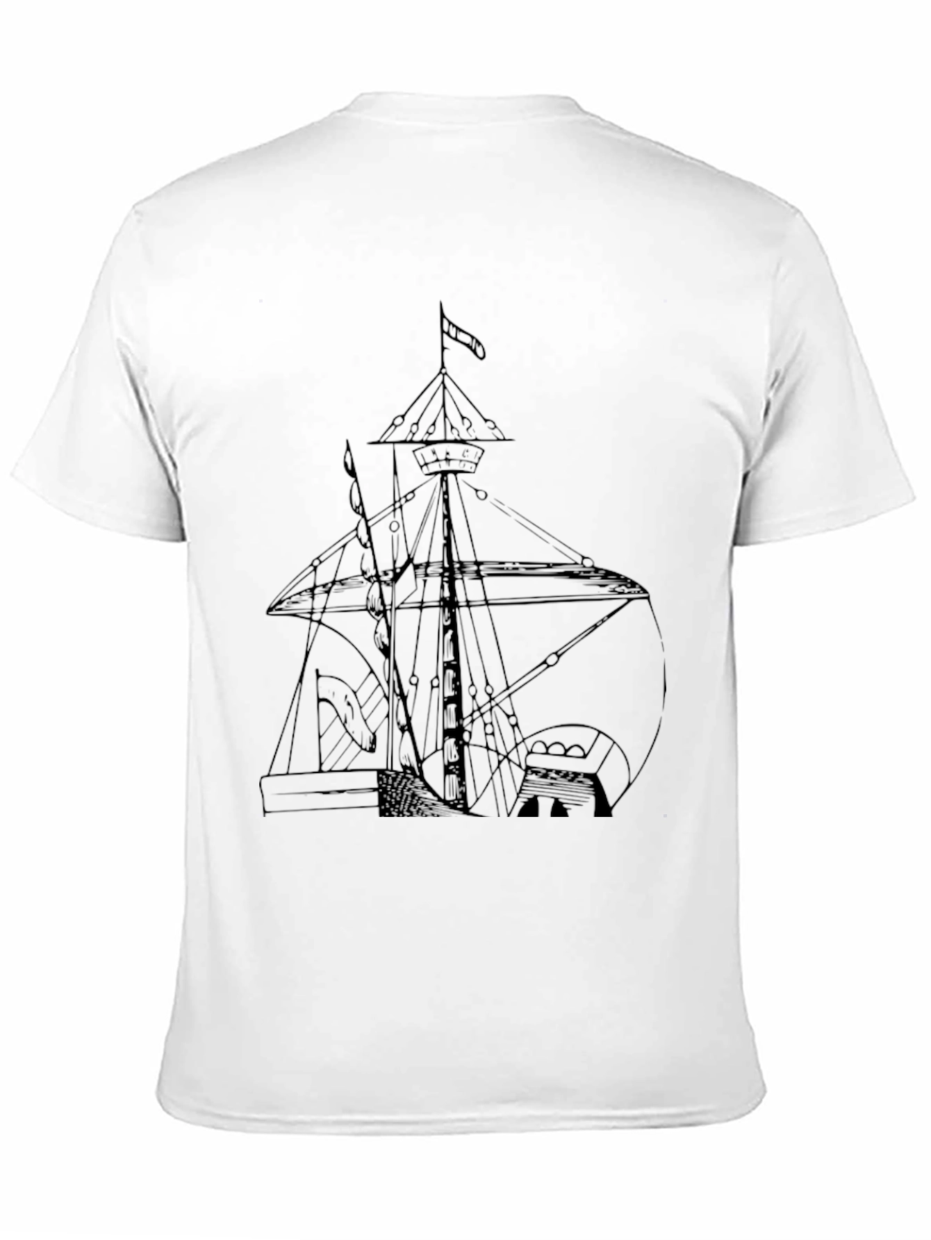 Nautical Ship Graphic Tee - Black
