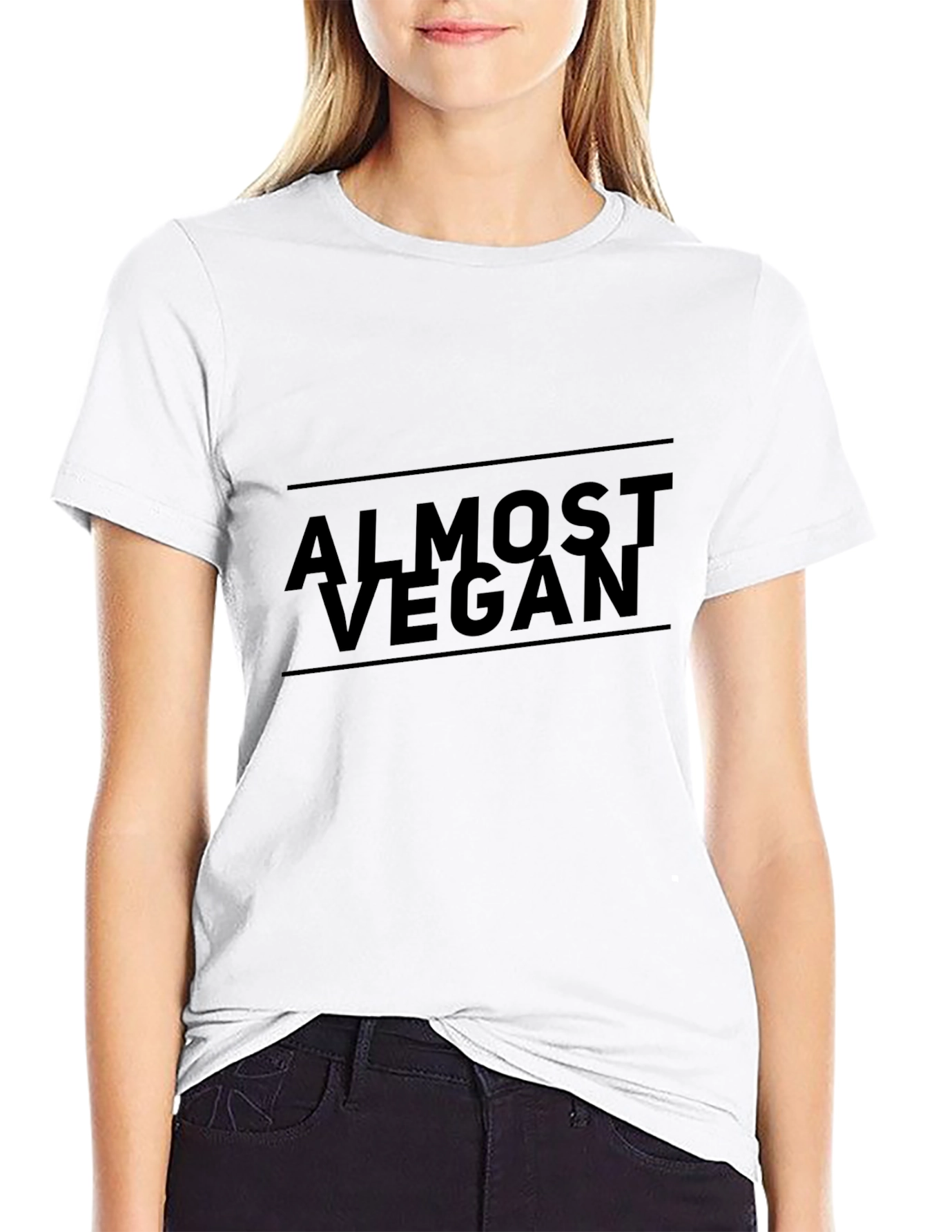 Almost Vegan Graphic Tee - Black Crew Neck