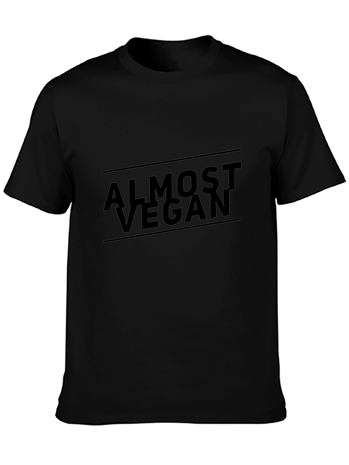 Almost Vegan Graphic Tee - Black Crew Neck