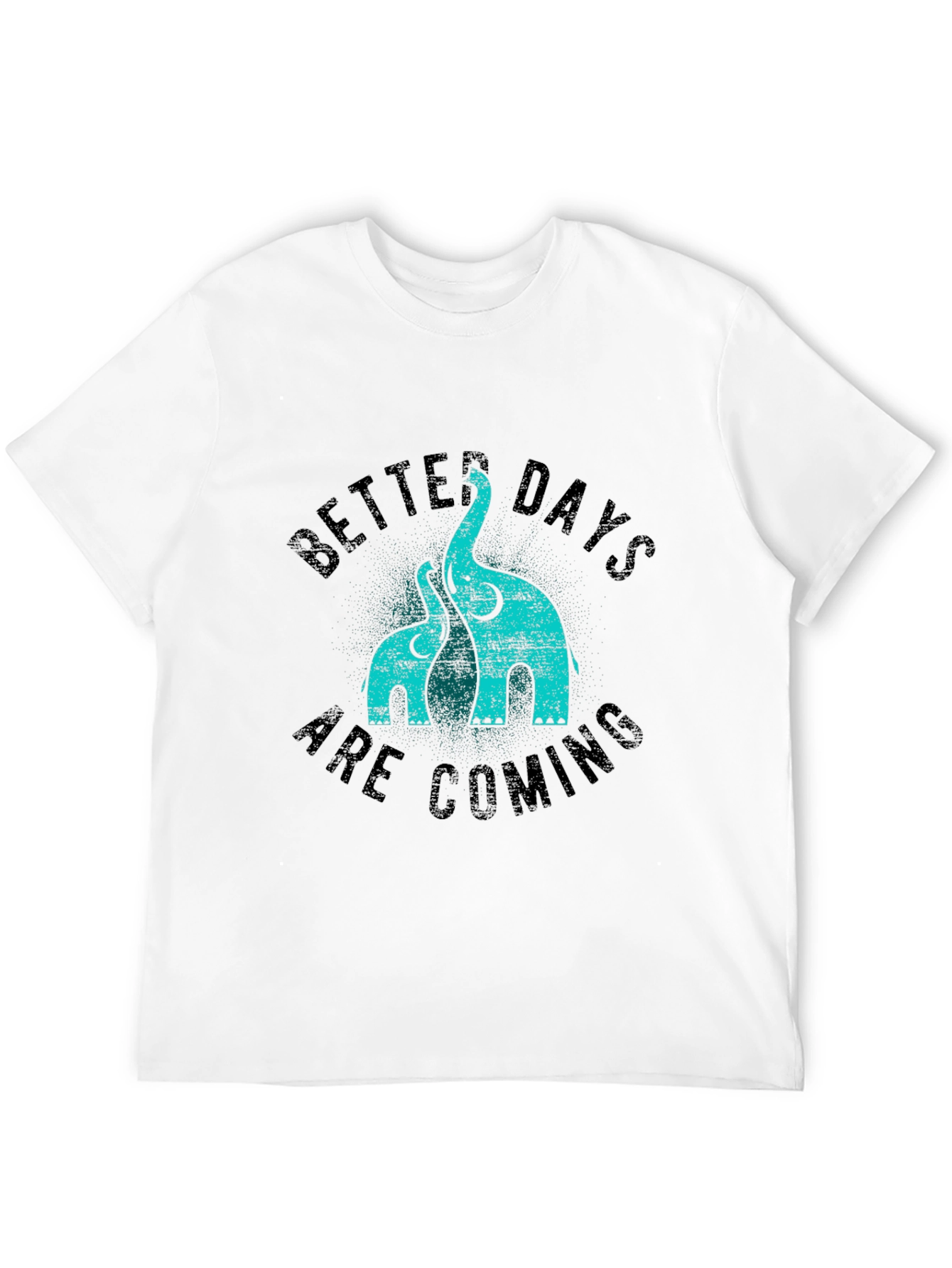 Better Days Elephant Print Black T-Shirt