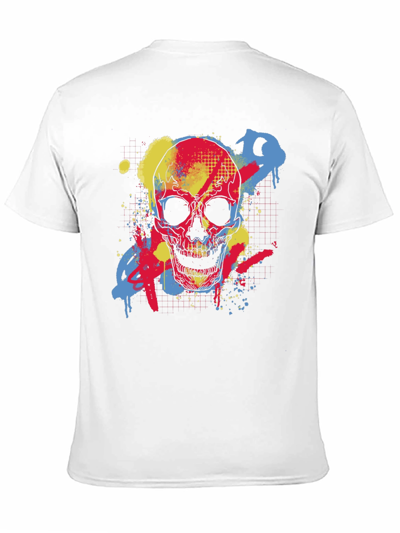 Skull Graffiti Graphic Tee - Black Cotton T-Shirt
