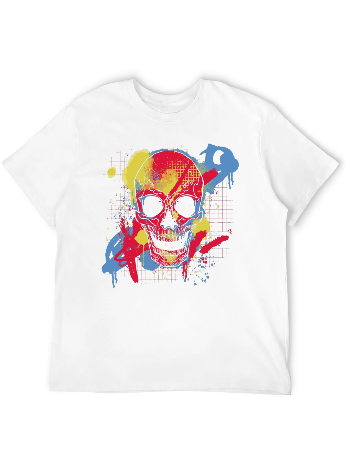 Skull Graffiti Graphic Tee - Black Cotton T-Shirt