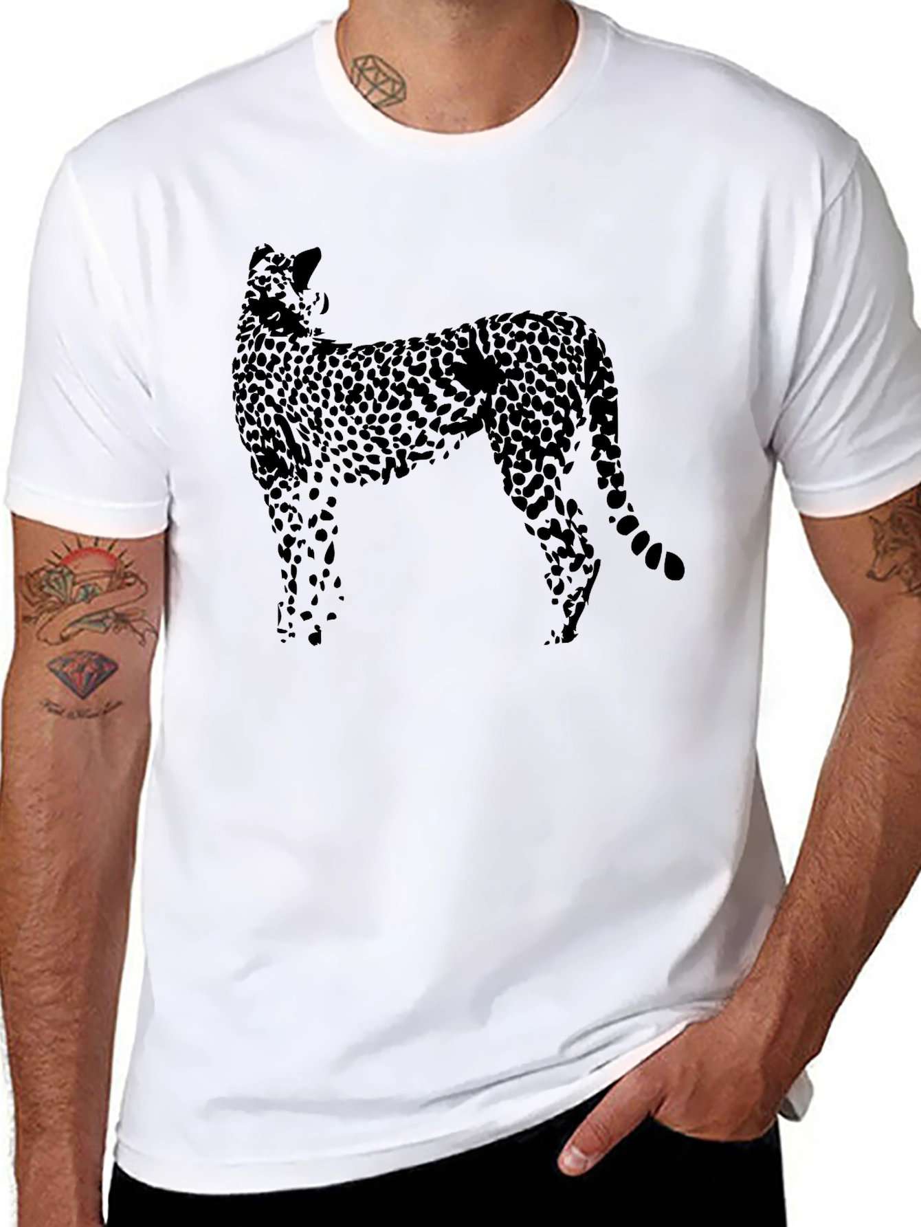 Black Cheetah Print T-Shirt