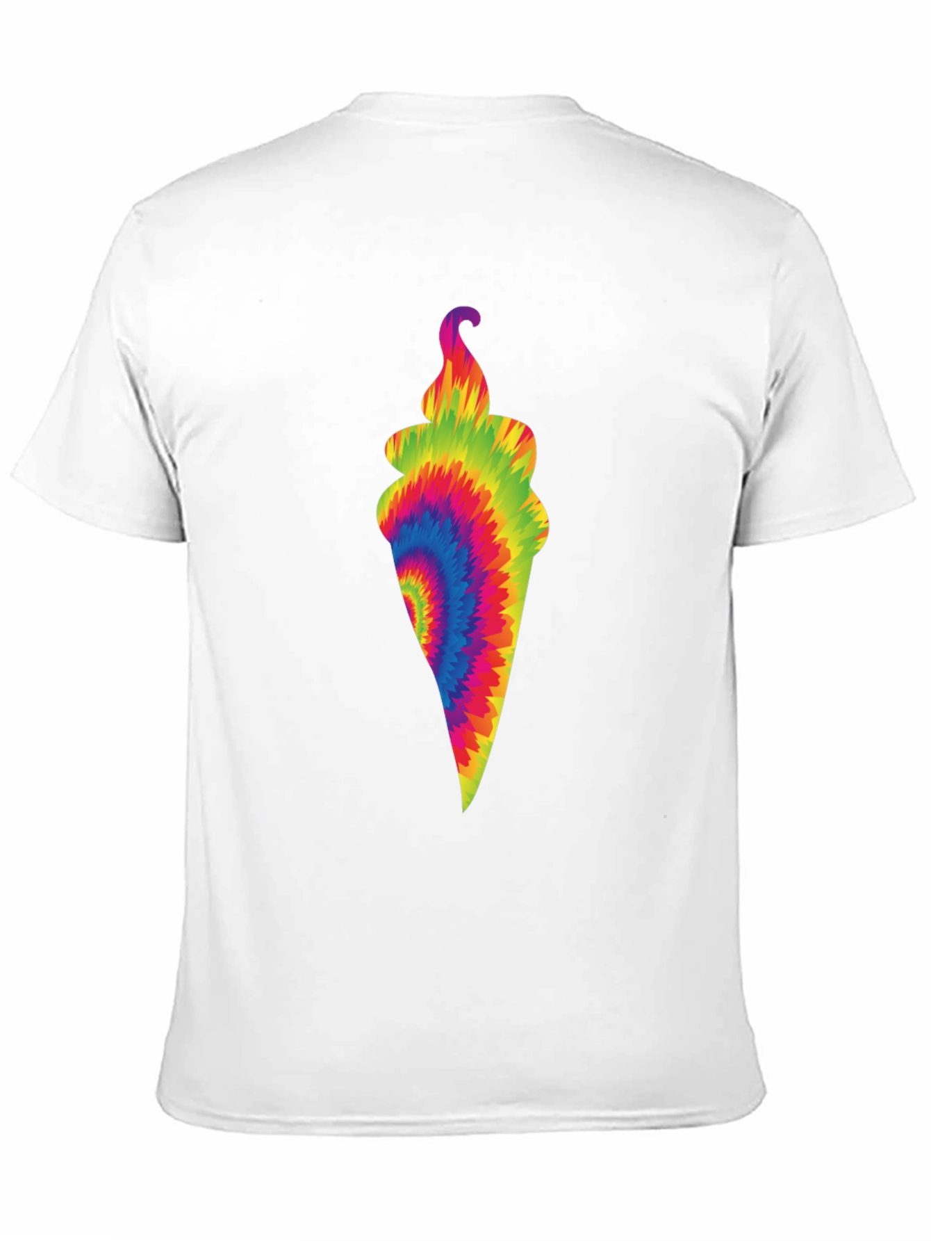 Tie-Dye Ice Cream Cone Black T-Shirt