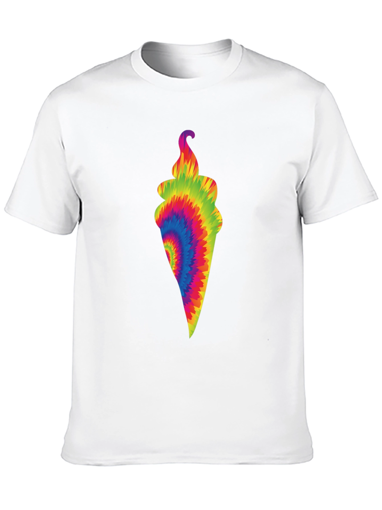 Tie-Dye Ice Cream Cone Black T-Shirt