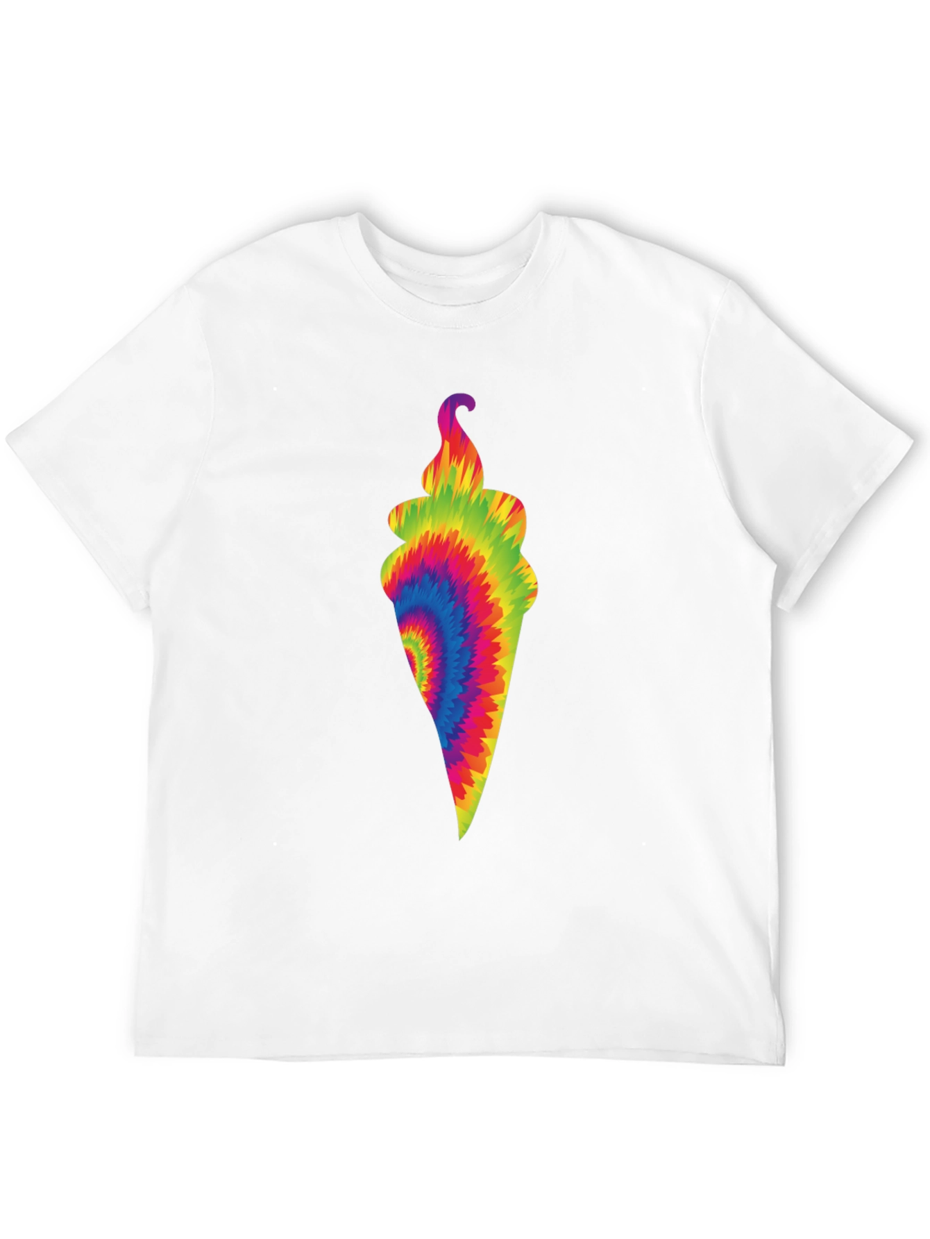 Tie-Dye Ice Cream Cone Black T-Shirt