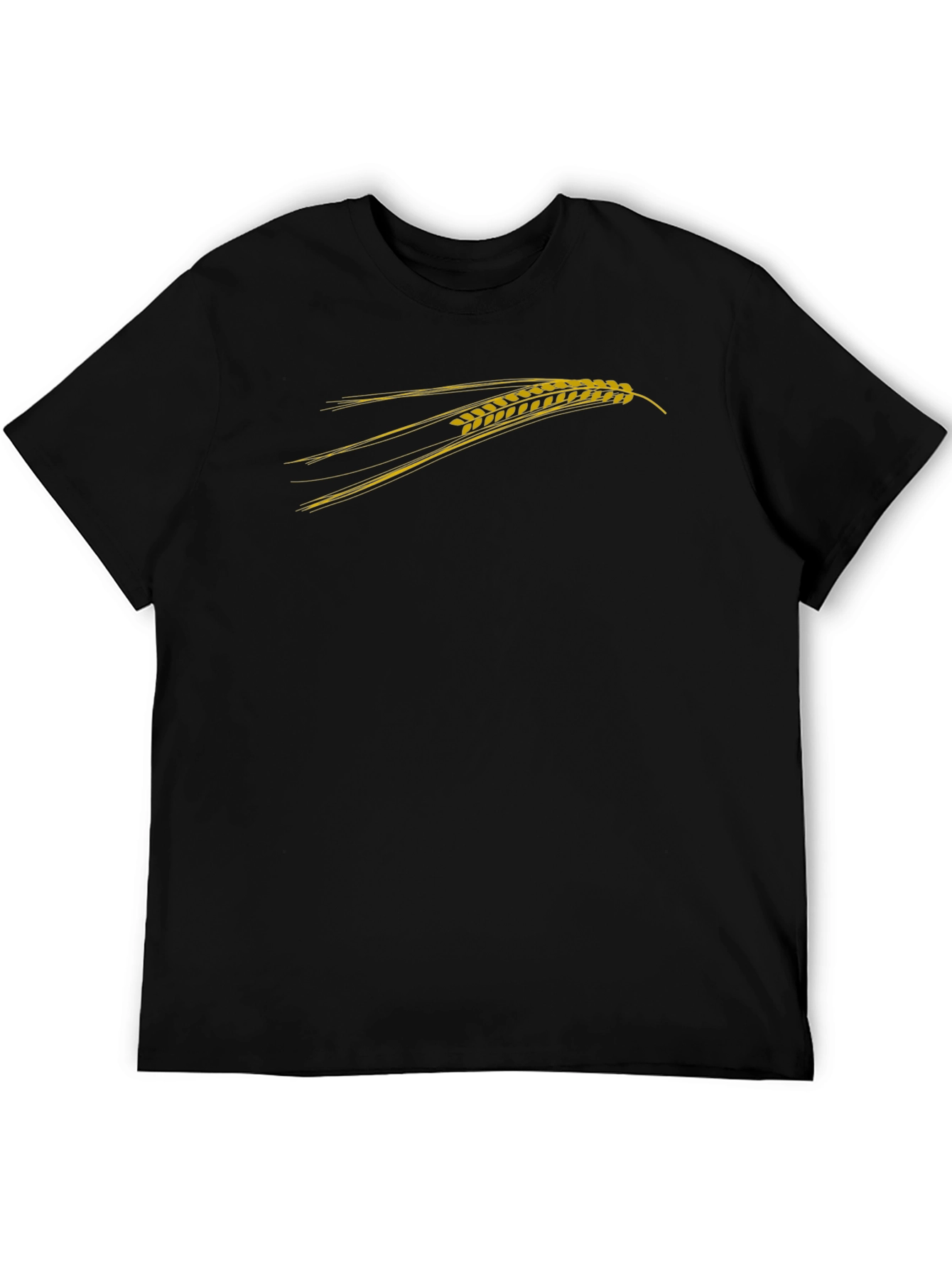 Mens Black T-Shirt with Wheat Graphic