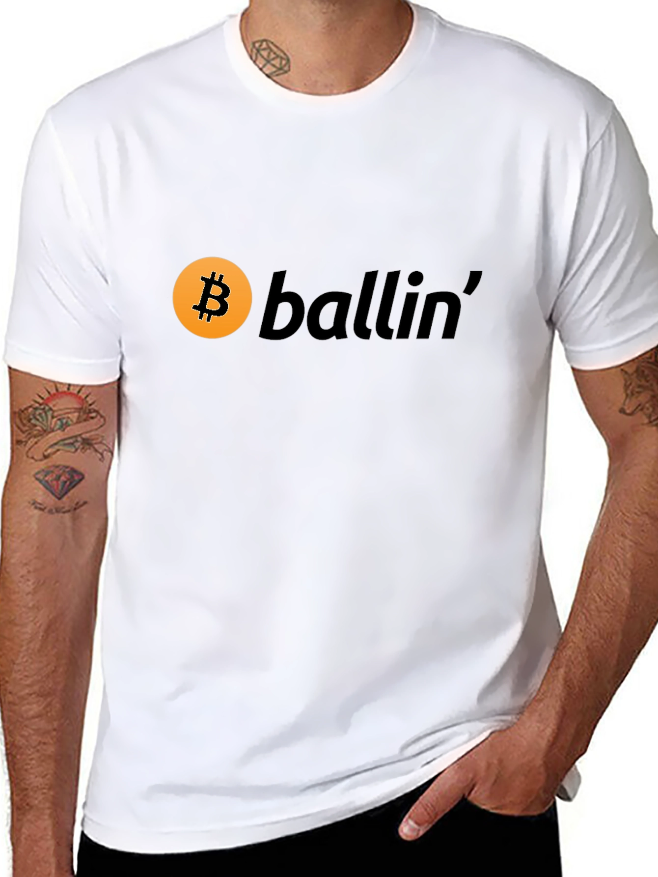 Bitcoin Ballin Graphic Tee - Crypto Enthusiast Shirt