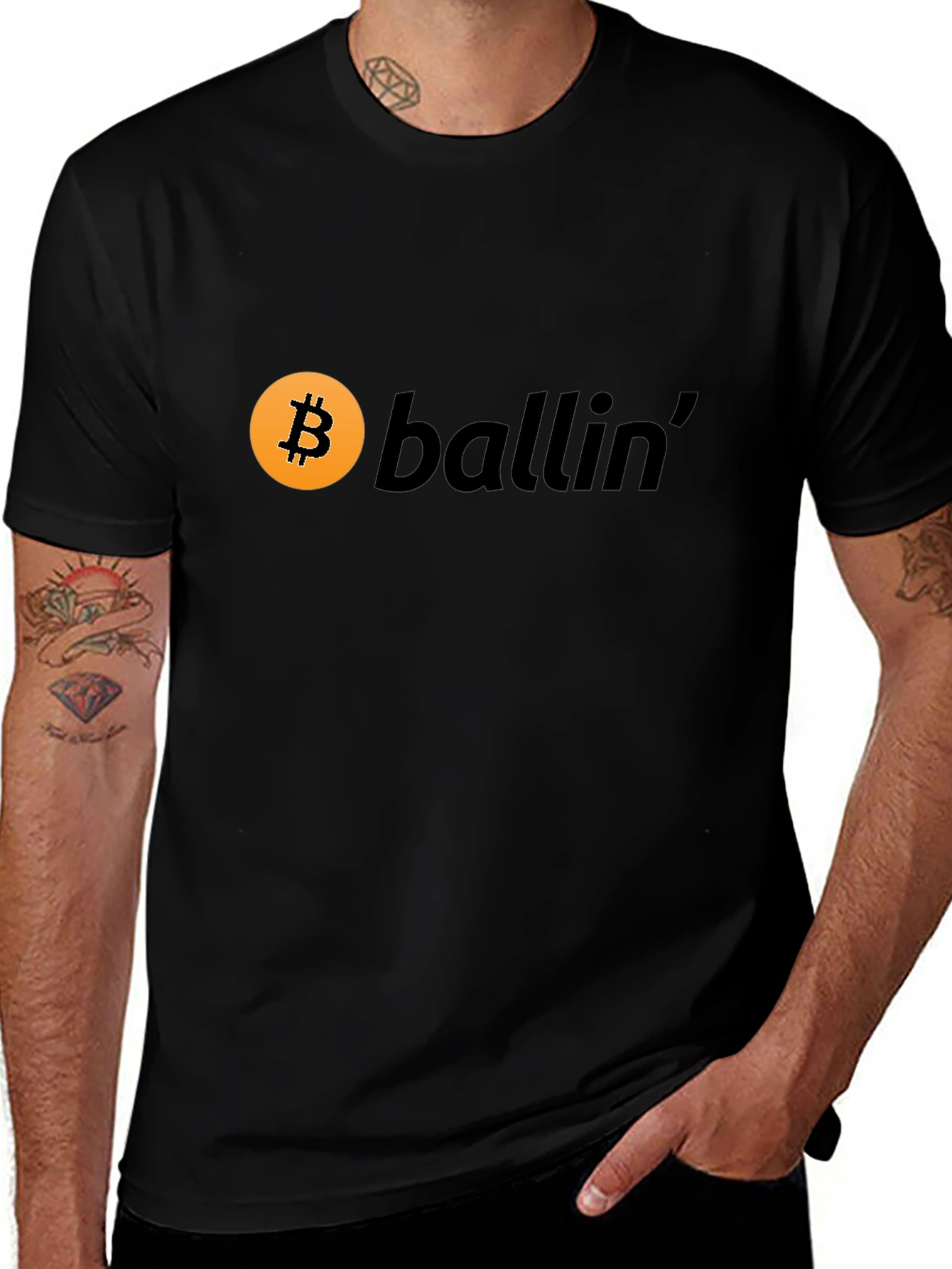 Bitcoin Ballin Graphic Tee - Crypto Enthusiast Shirt