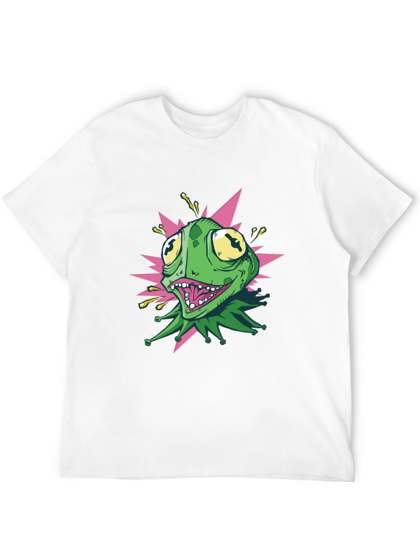 Cartoon Frog Graphic T-Shirt - Black