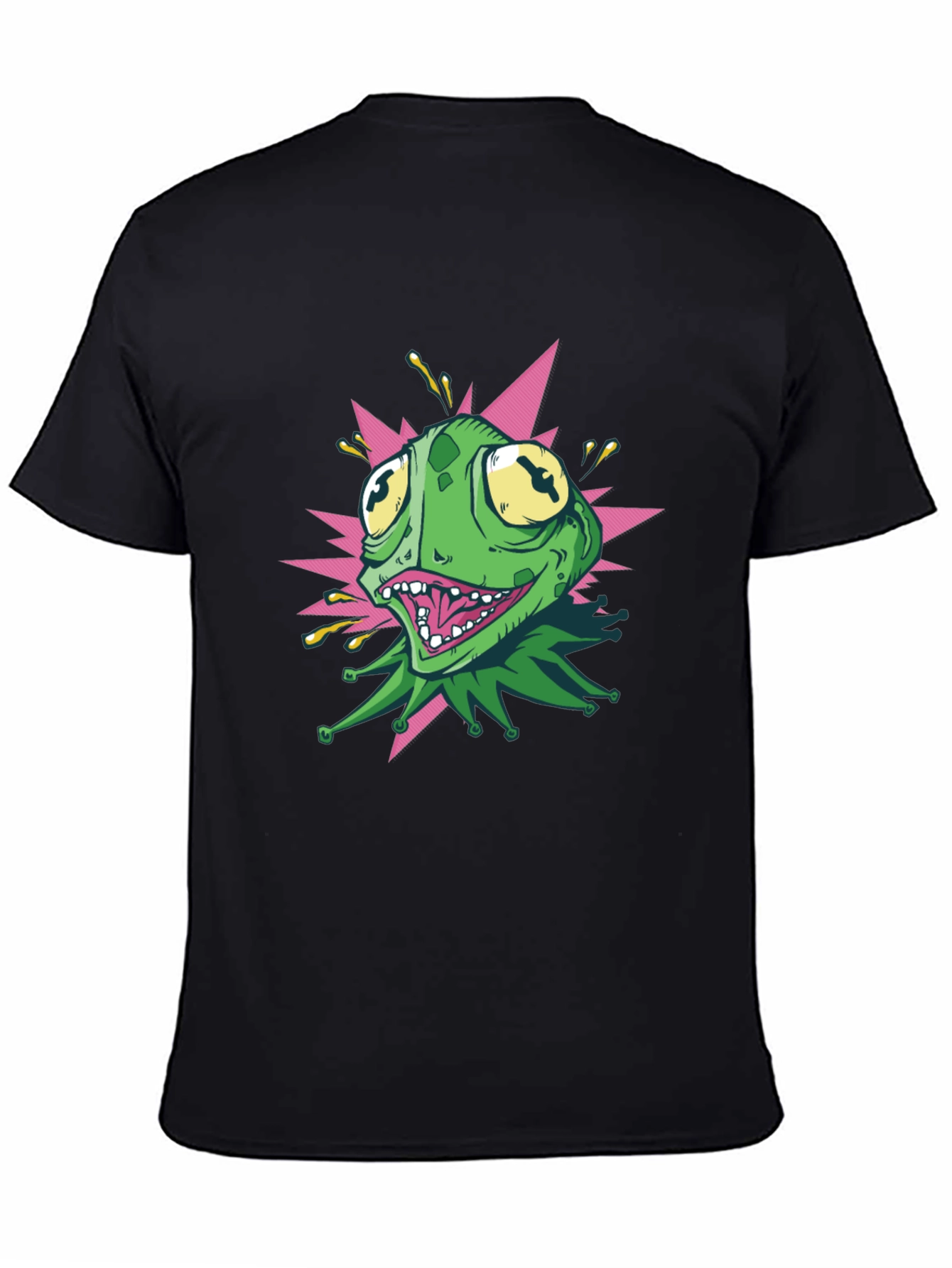 Cartoon Frog Graphic T-Shirt - Black