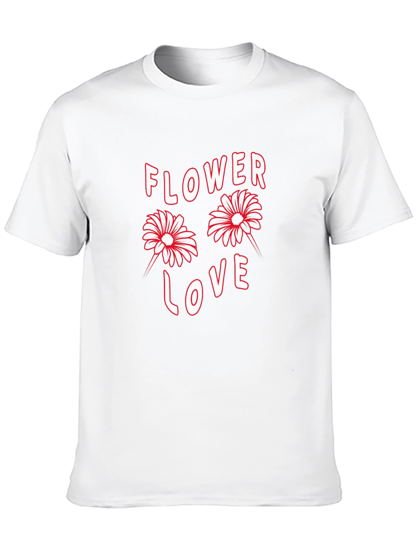 Flower Love Graphic Print Black T-Shirt