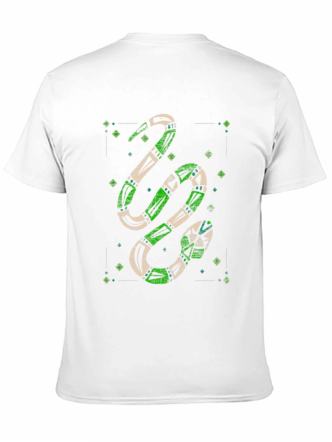Green Snake Print Graphic Tee - Mens Black T-Shirt