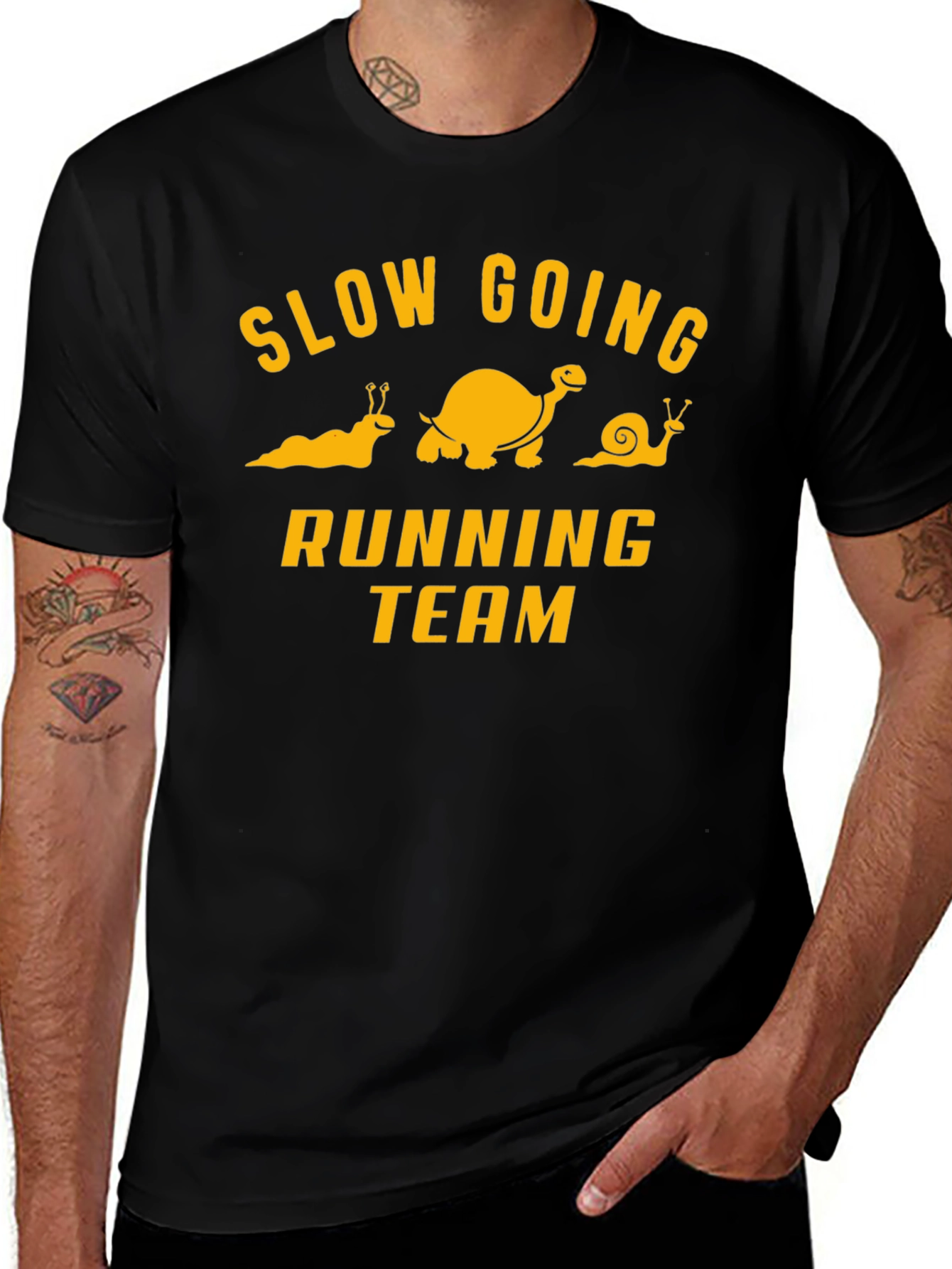 Slow Going Running Team Funny Graphic Tee