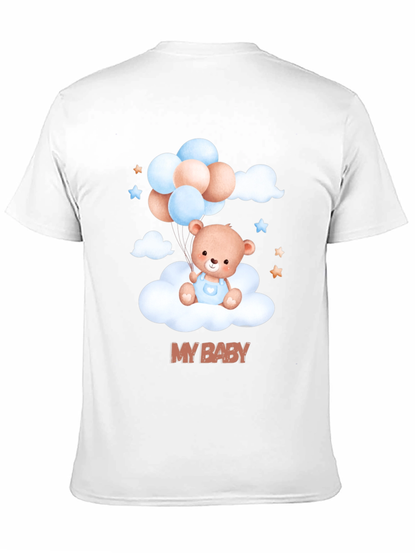 Cute My Baby Bear & Balloons Black T-Shirt