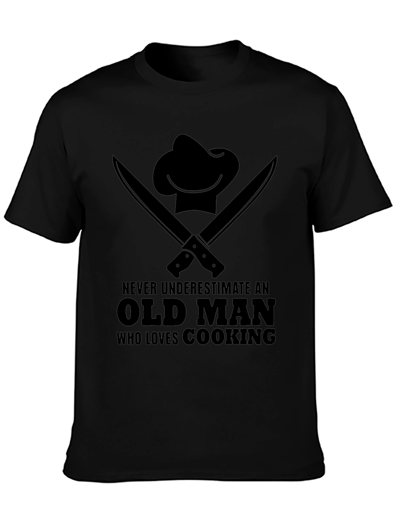 Old Man Cooking T-Shirt - Chef Hat Knife Graphic