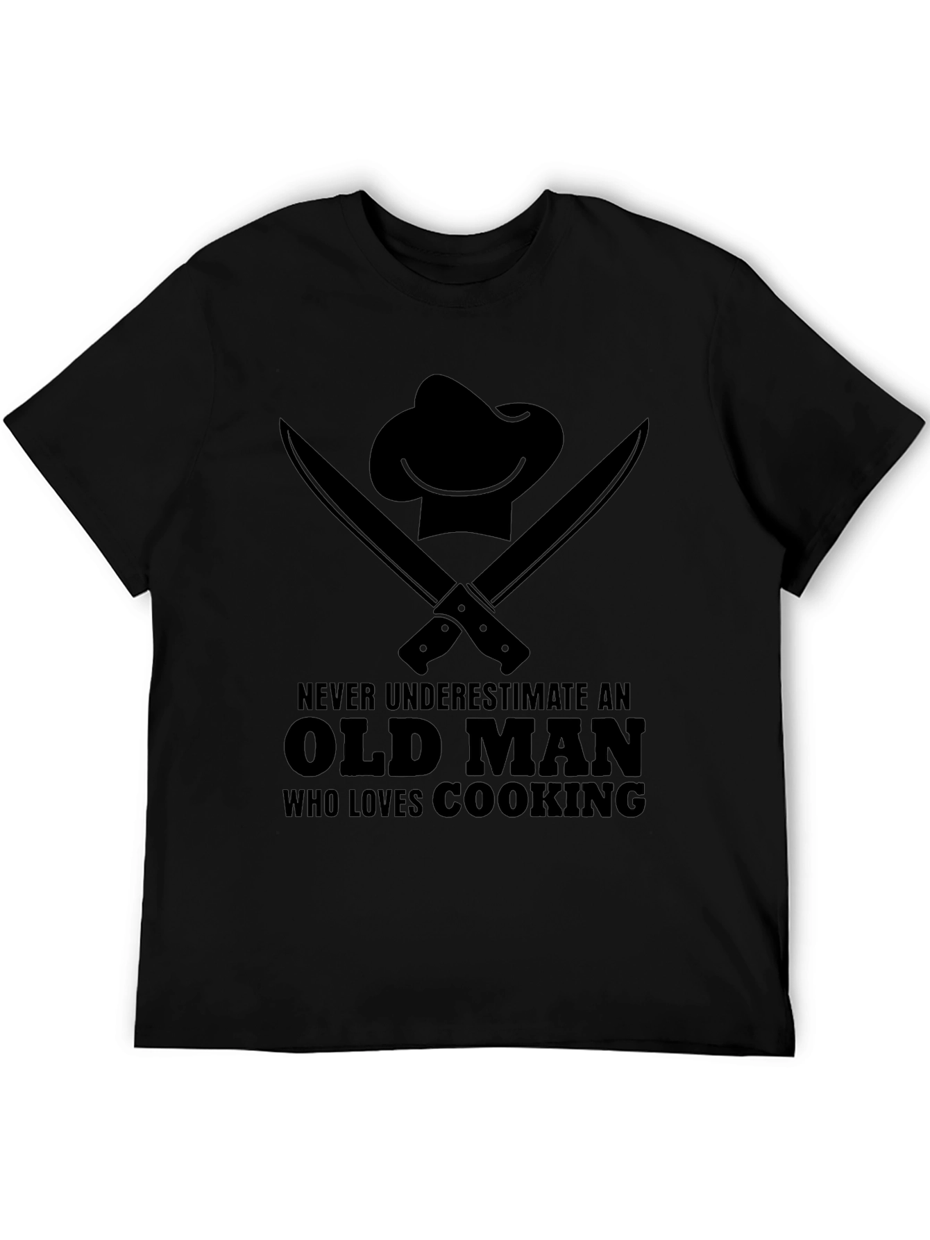 Old Man Cooking T-Shirt - Chef Hat Knife Graphic