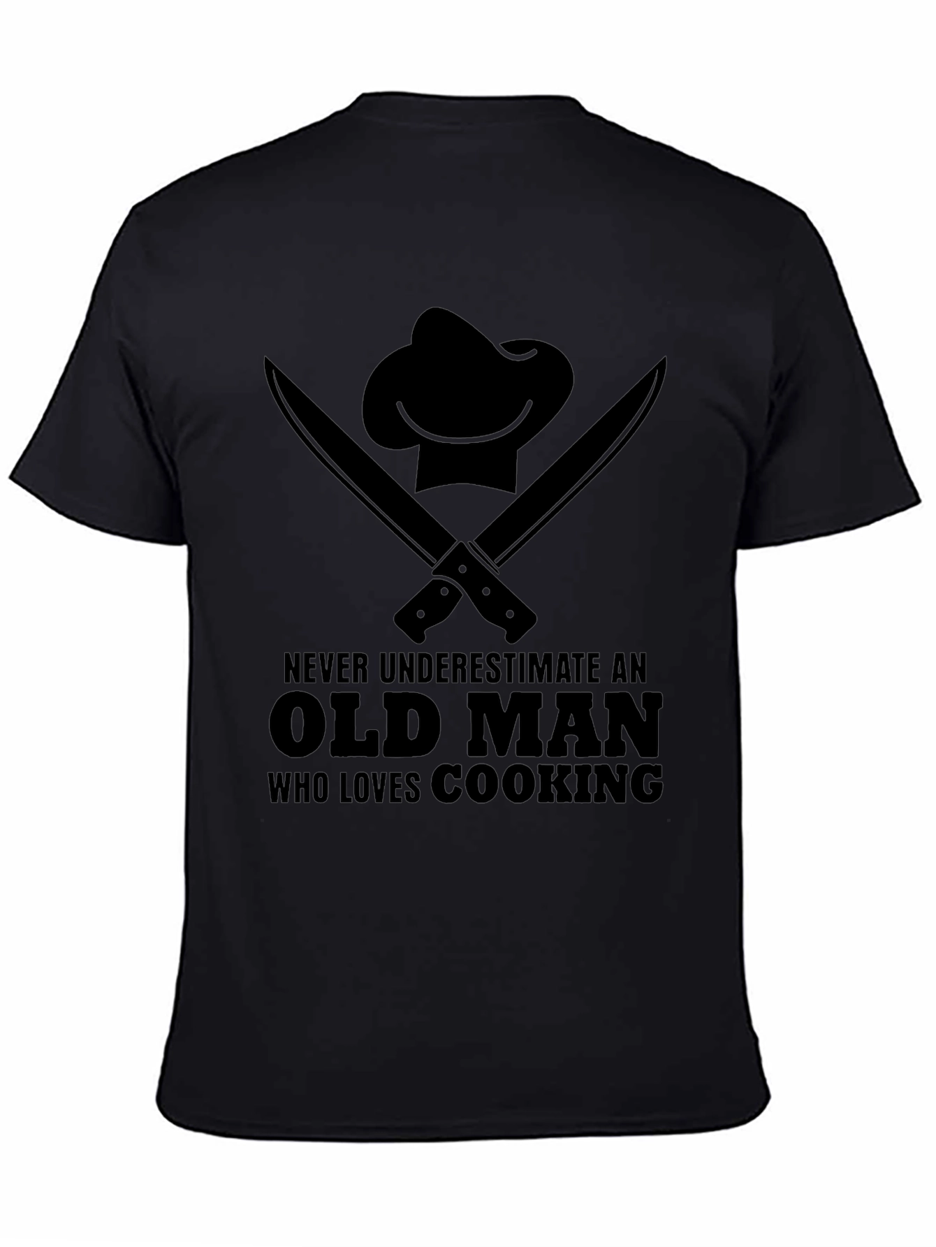 Old Man Cooking T-Shirt - Chef Hat Knife Graphic