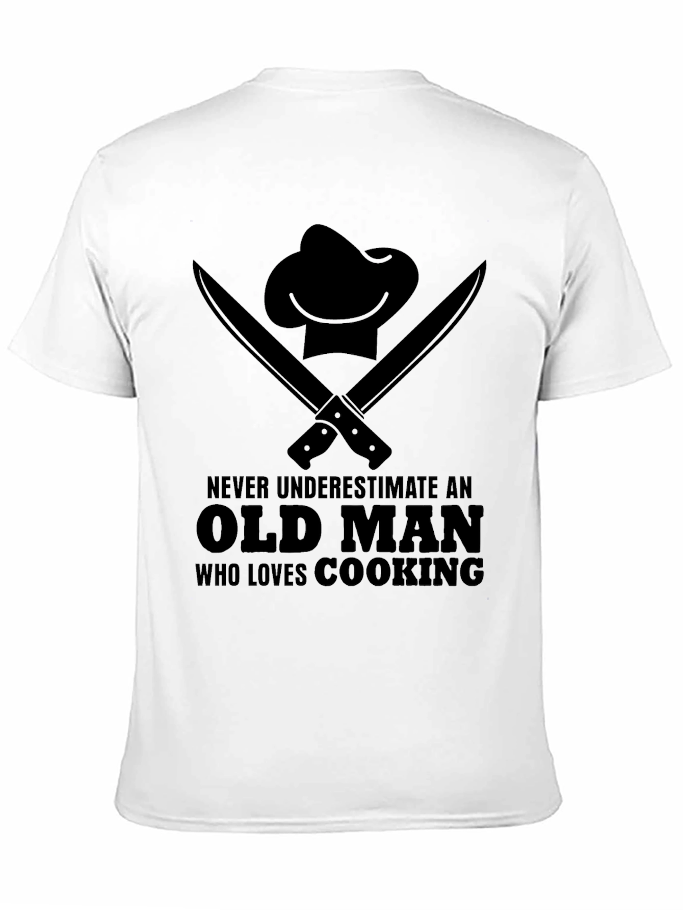 Old Man Cooking T-Shirt - Chef Hat Knife Graphic