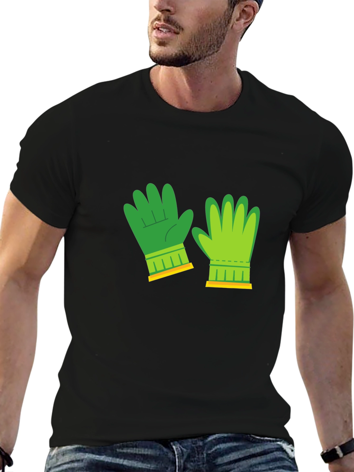 Novelty Green Gloves Graphic Tee