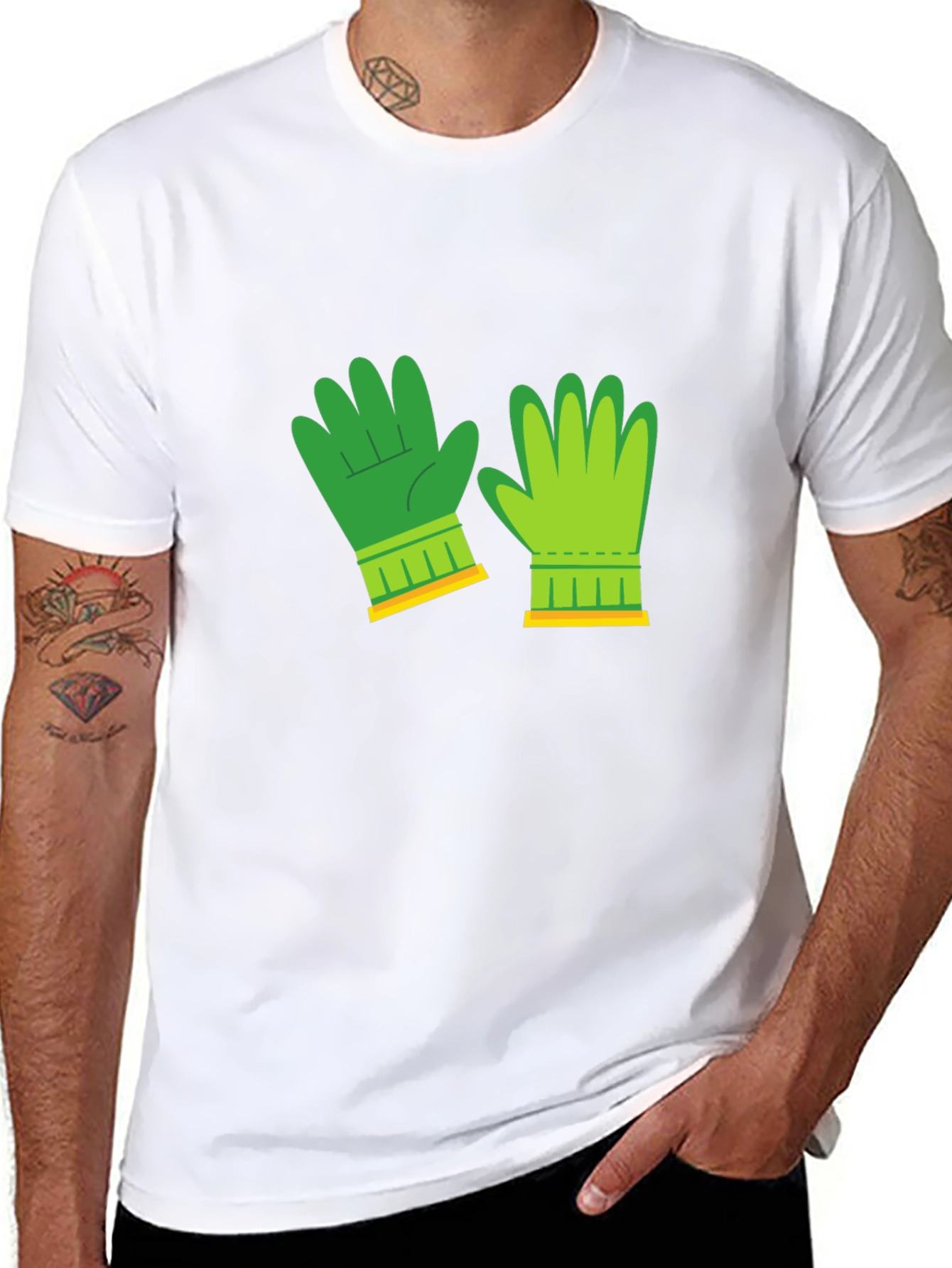 Novelty Green Gloves Graphic Tee