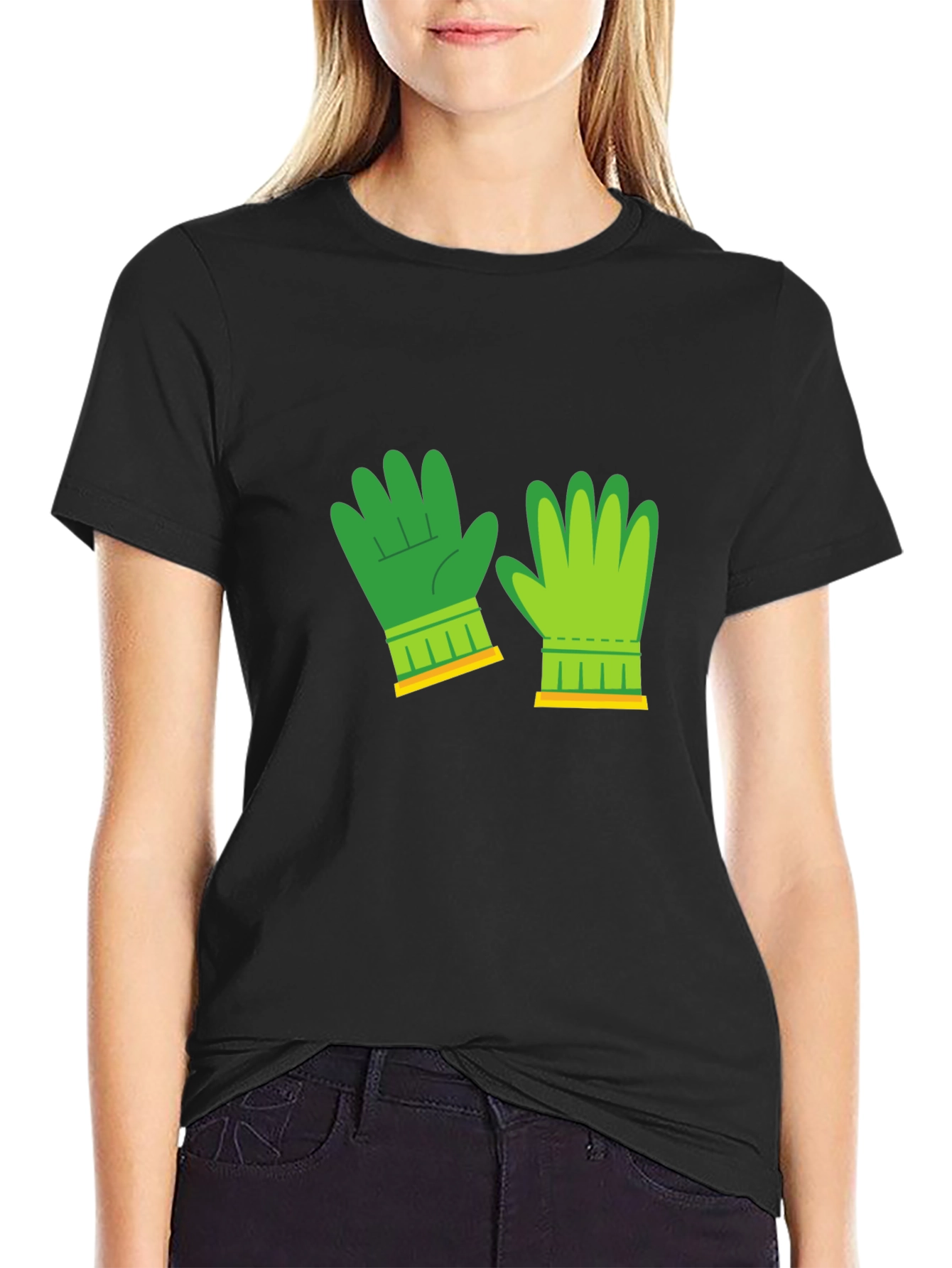 Novelty Green Gloves Graphic Tee