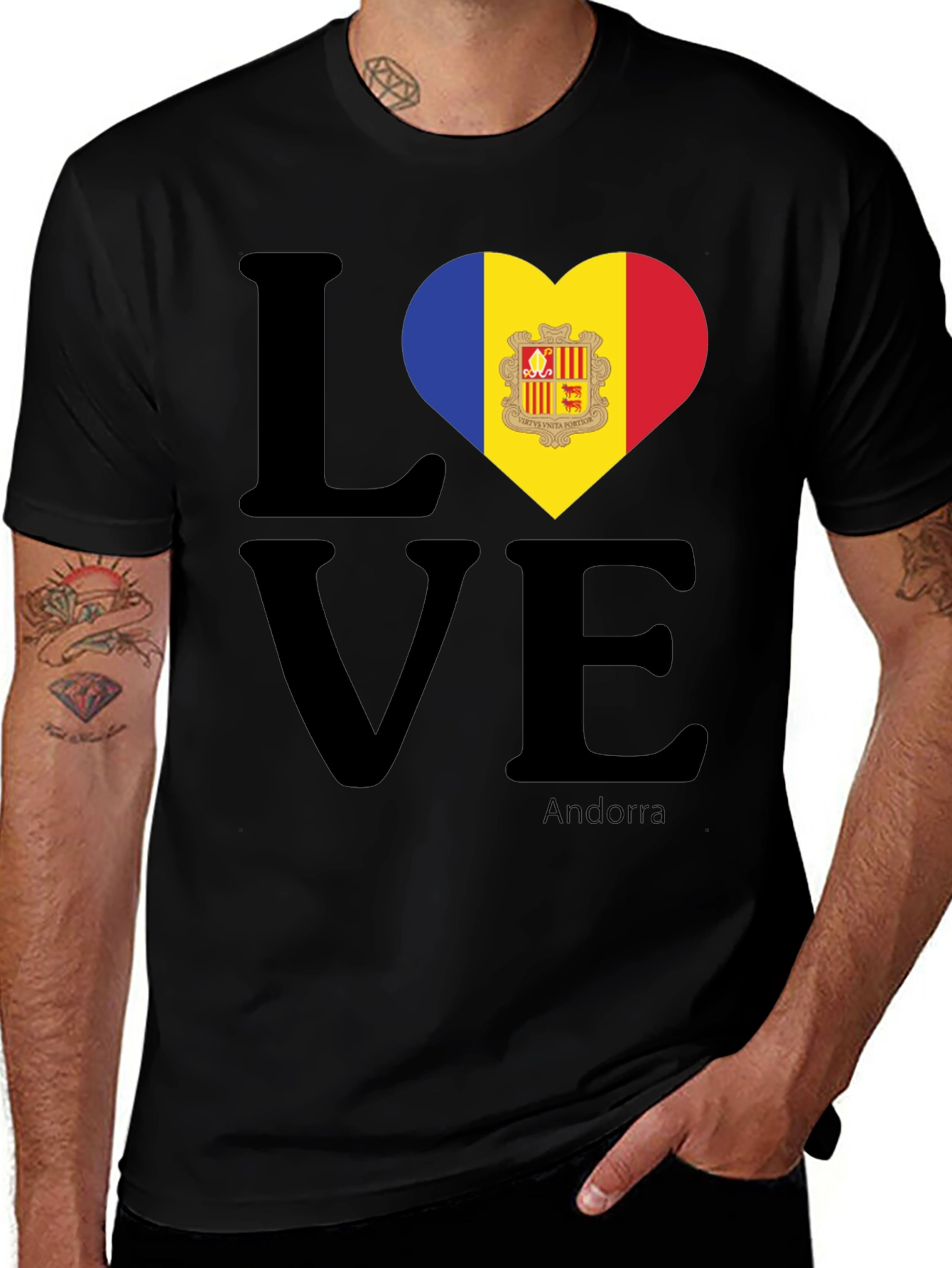Andorra Flag Love T-Shirt