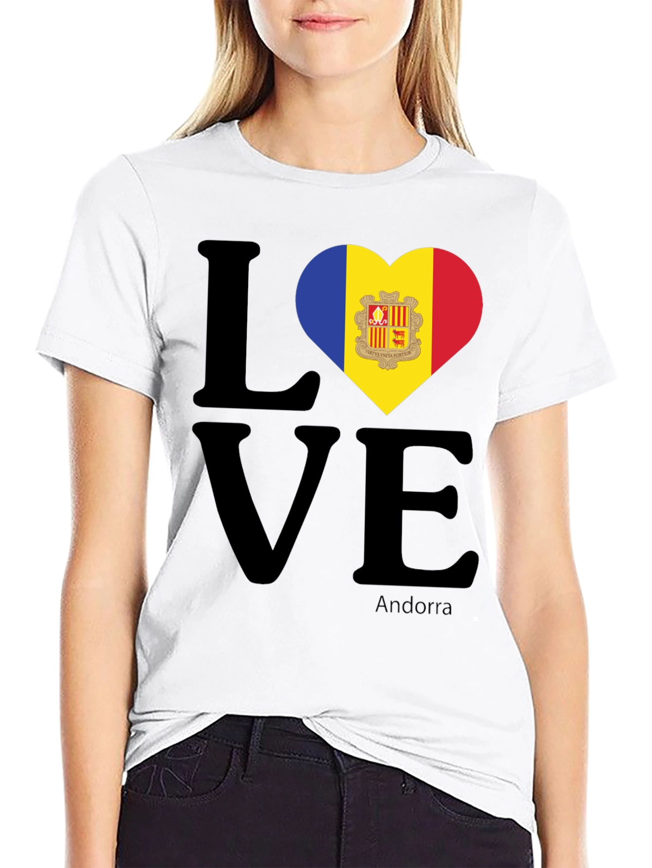 Andorra Flag Love T-Shirt