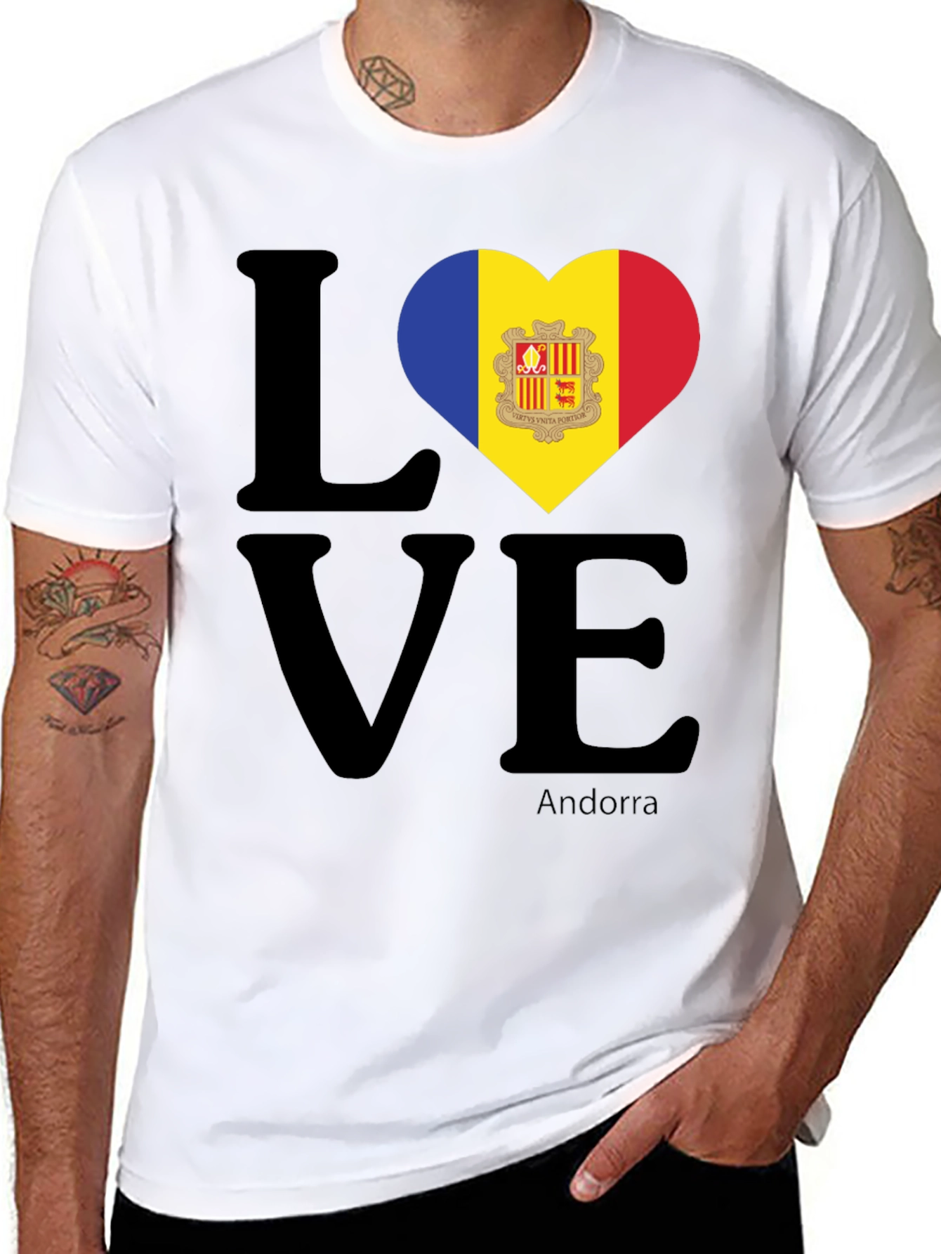 Andorra Flag Love T-Shirt